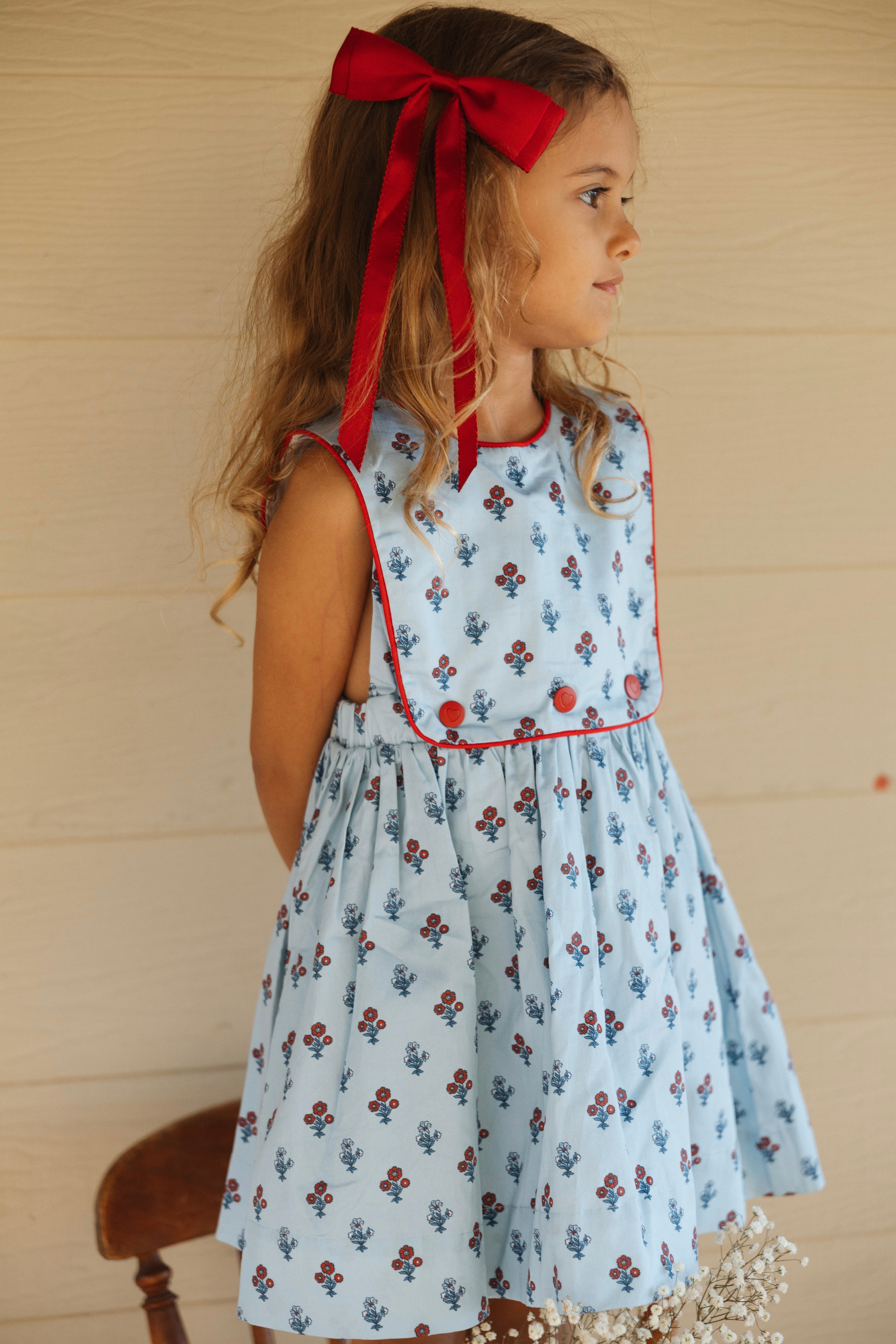 LITTLE BLUE PINAFORE DRESS