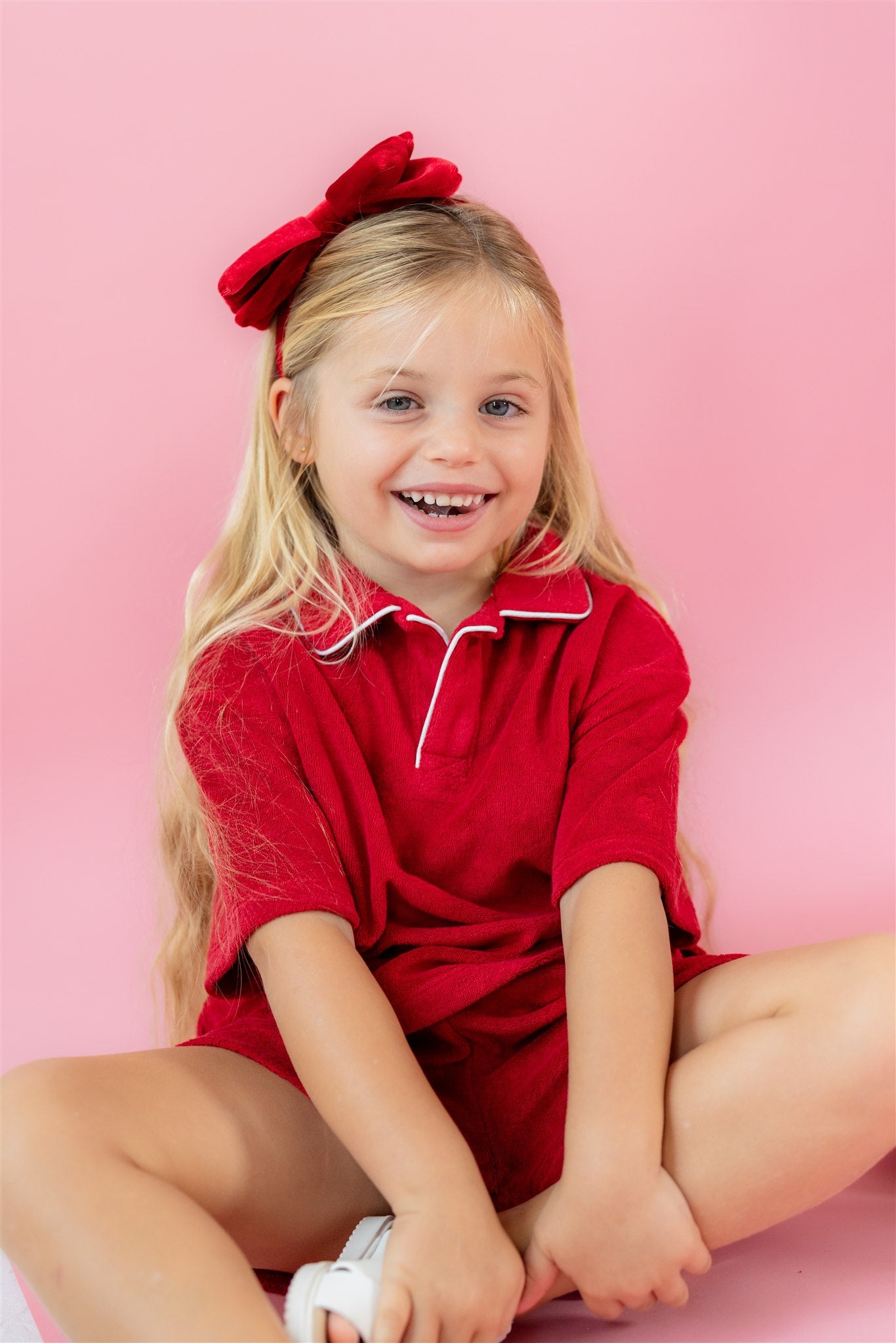 Little Red French Terry Polo
