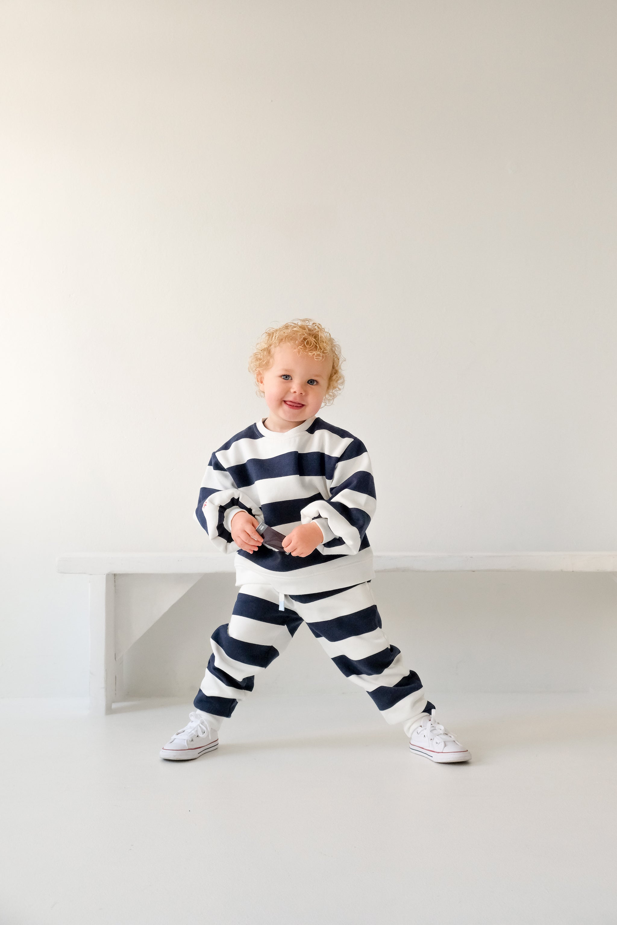 Little Navy Stripe Sweat Pant