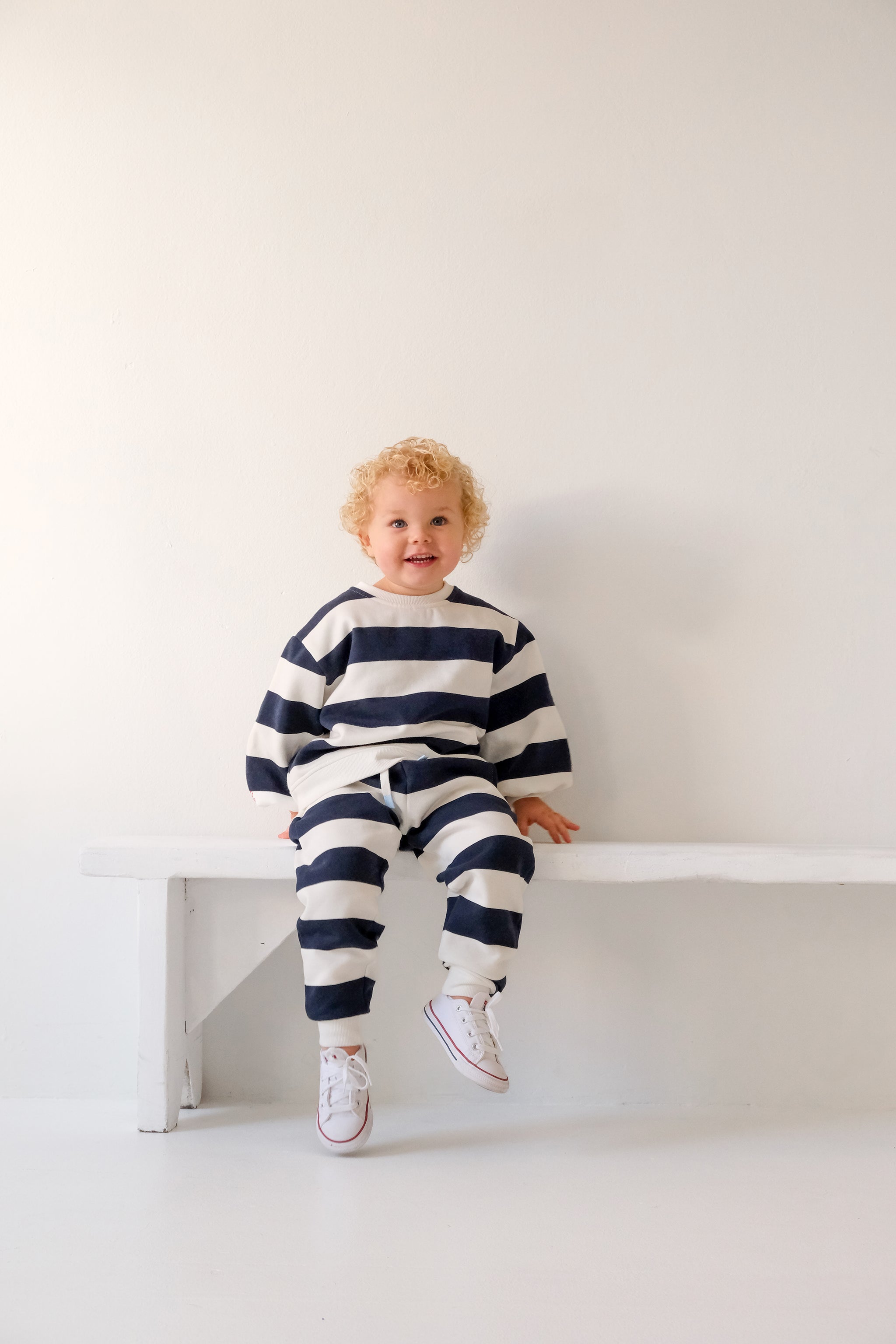 Little Navy Stripe Sweat Pant