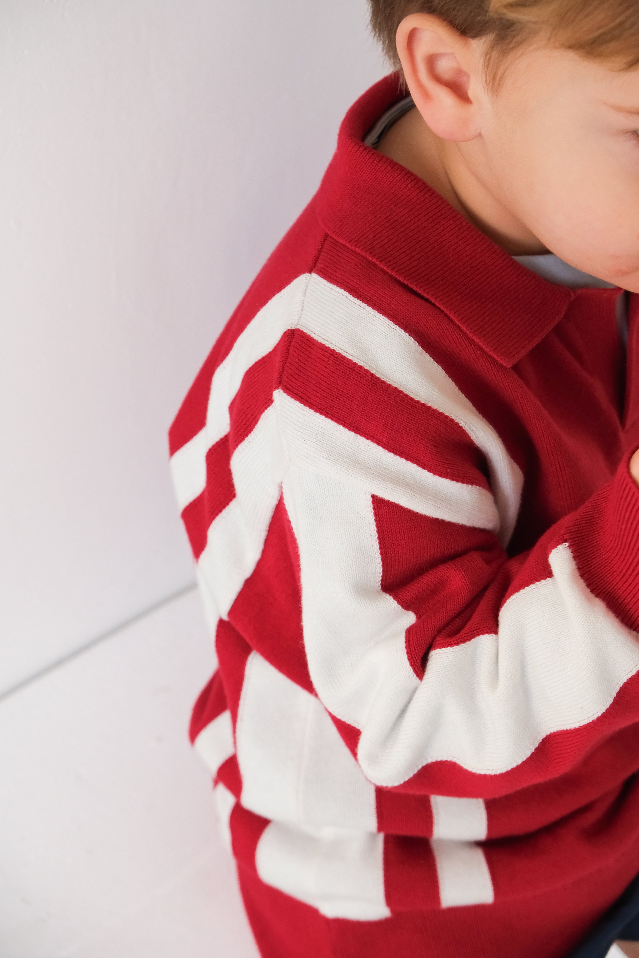 Little Red Knitted Polo