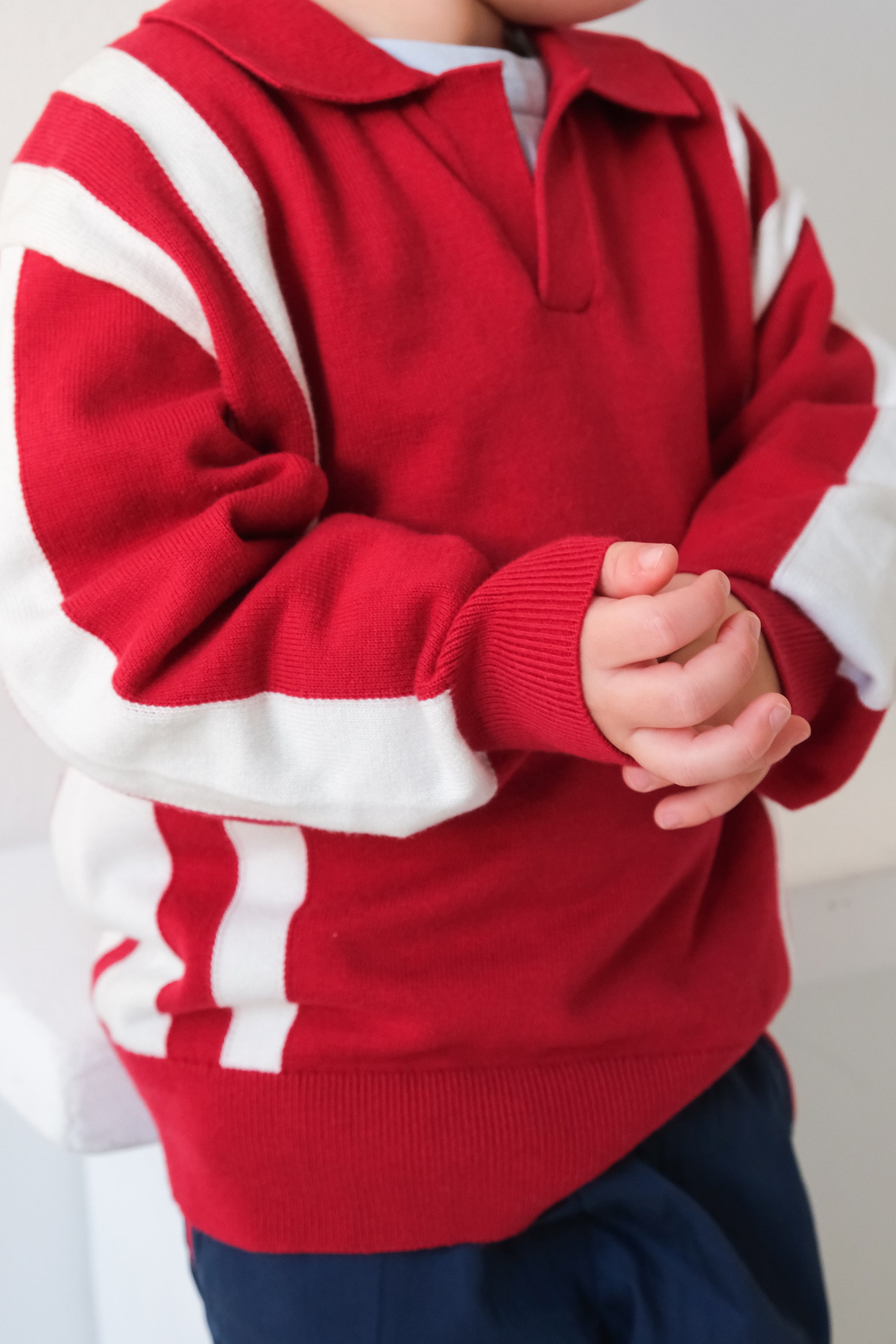 Little Red Knitted Polo