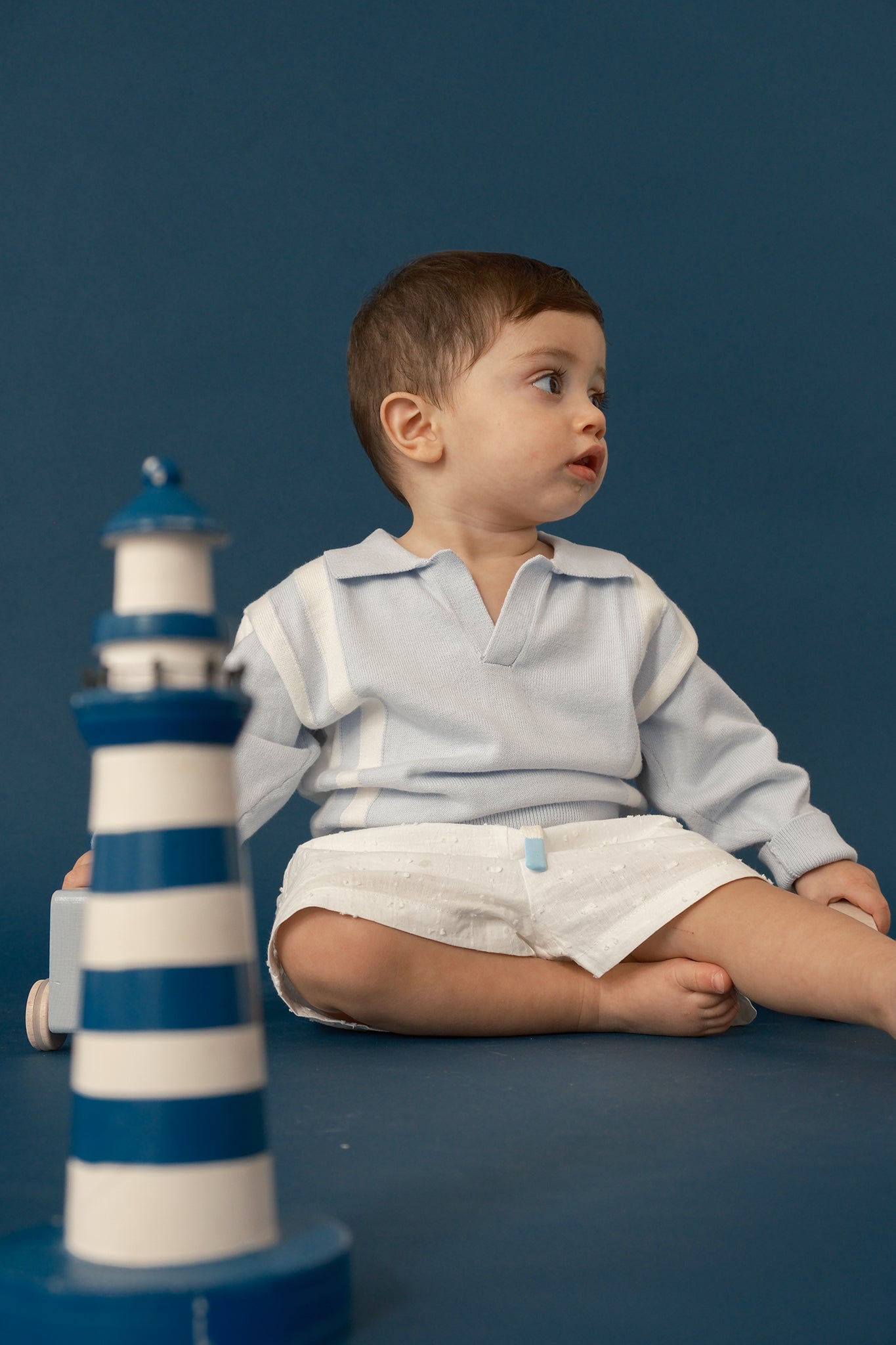 Little Blue Knitted Polo