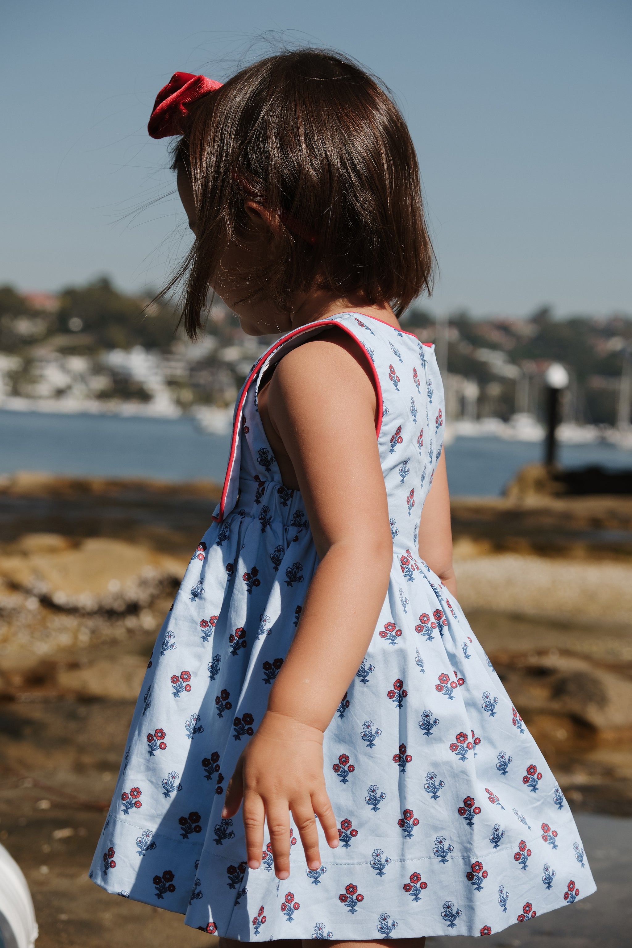 LITTLE BLUE PINAFORE DRESS