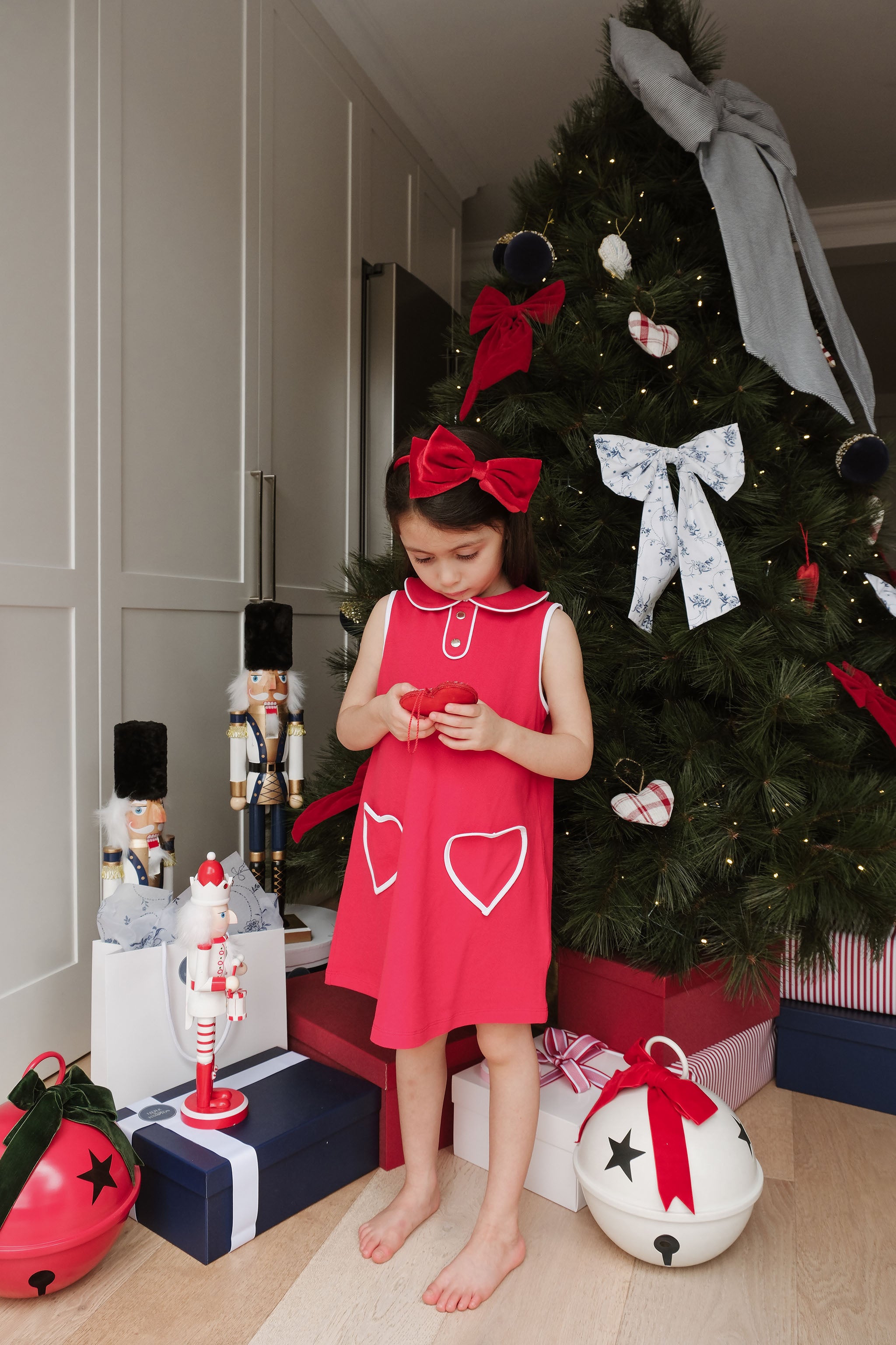 LITTLE RED HEART SHIFT DRESS