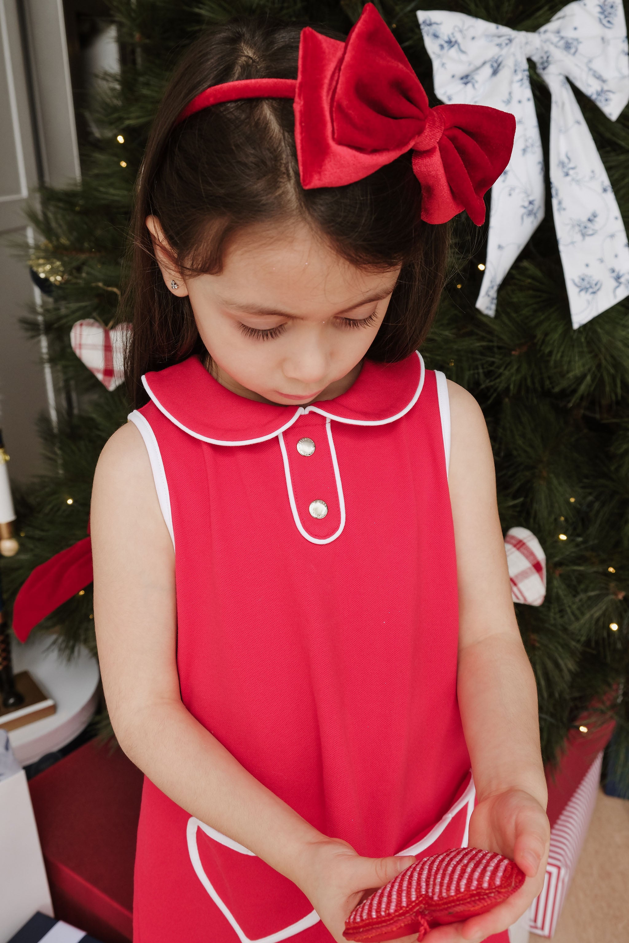 LITTLE RED HEART SHIFT DRESS