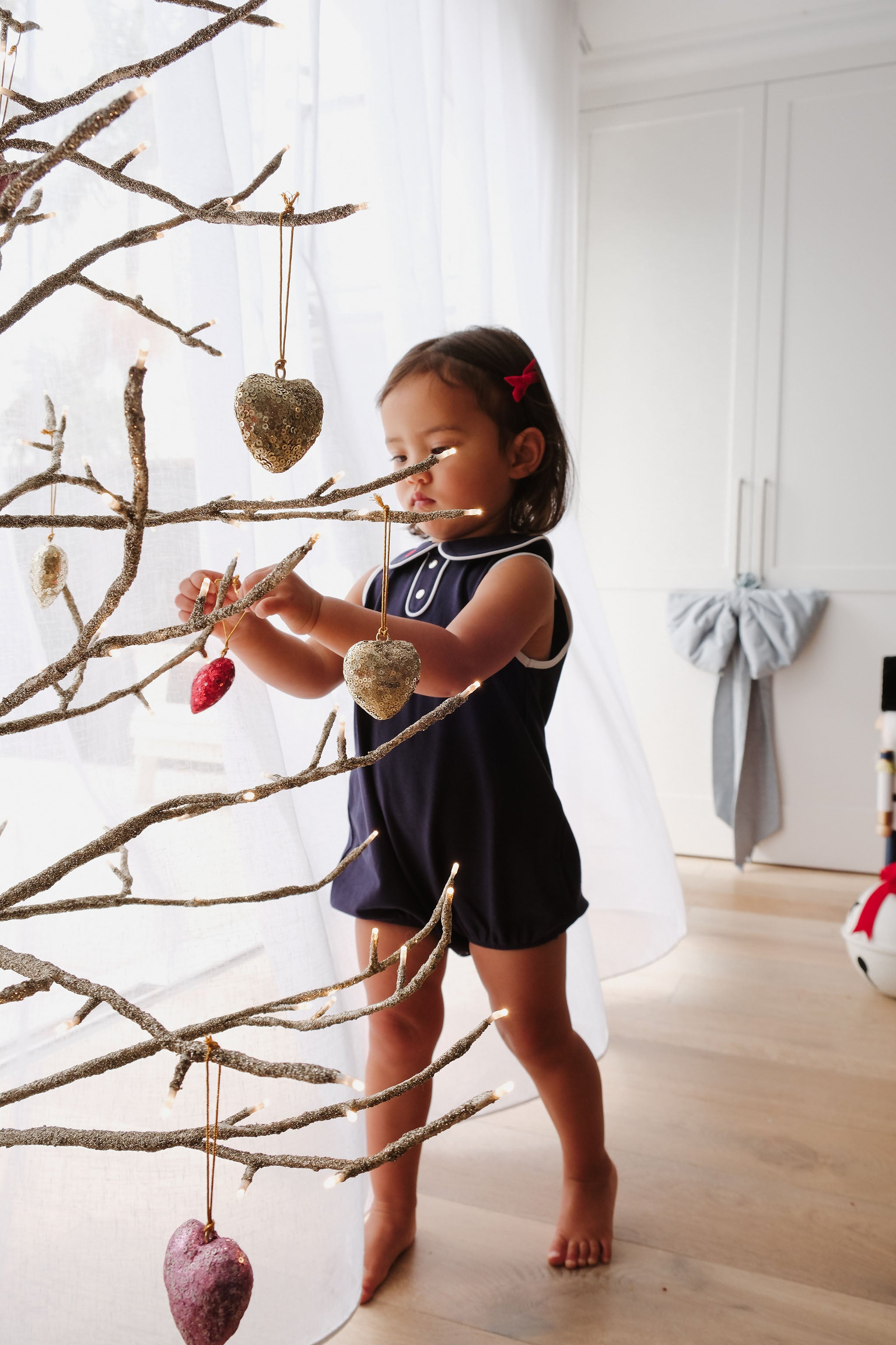 LITTLE NAVY BUBBLE ROMPER