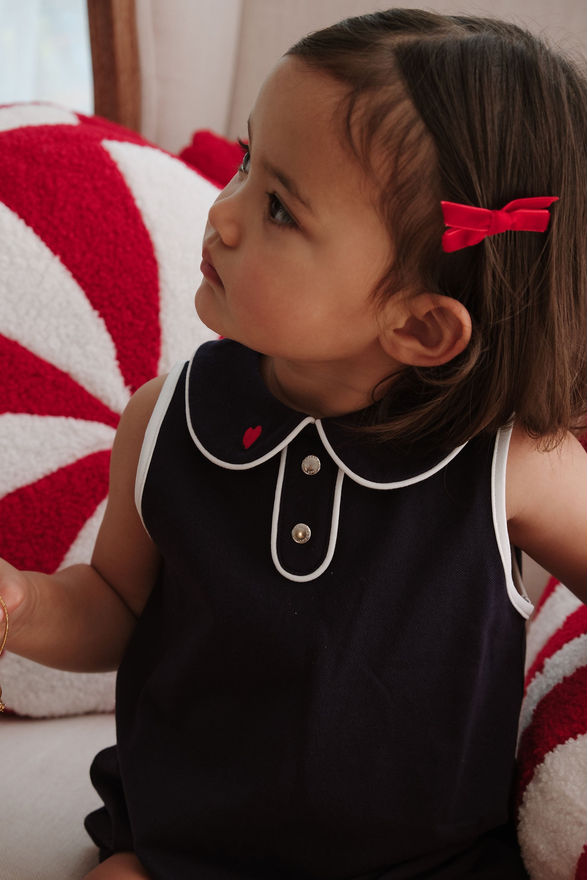 LITTLE NAVY BUBBLE ROMPER