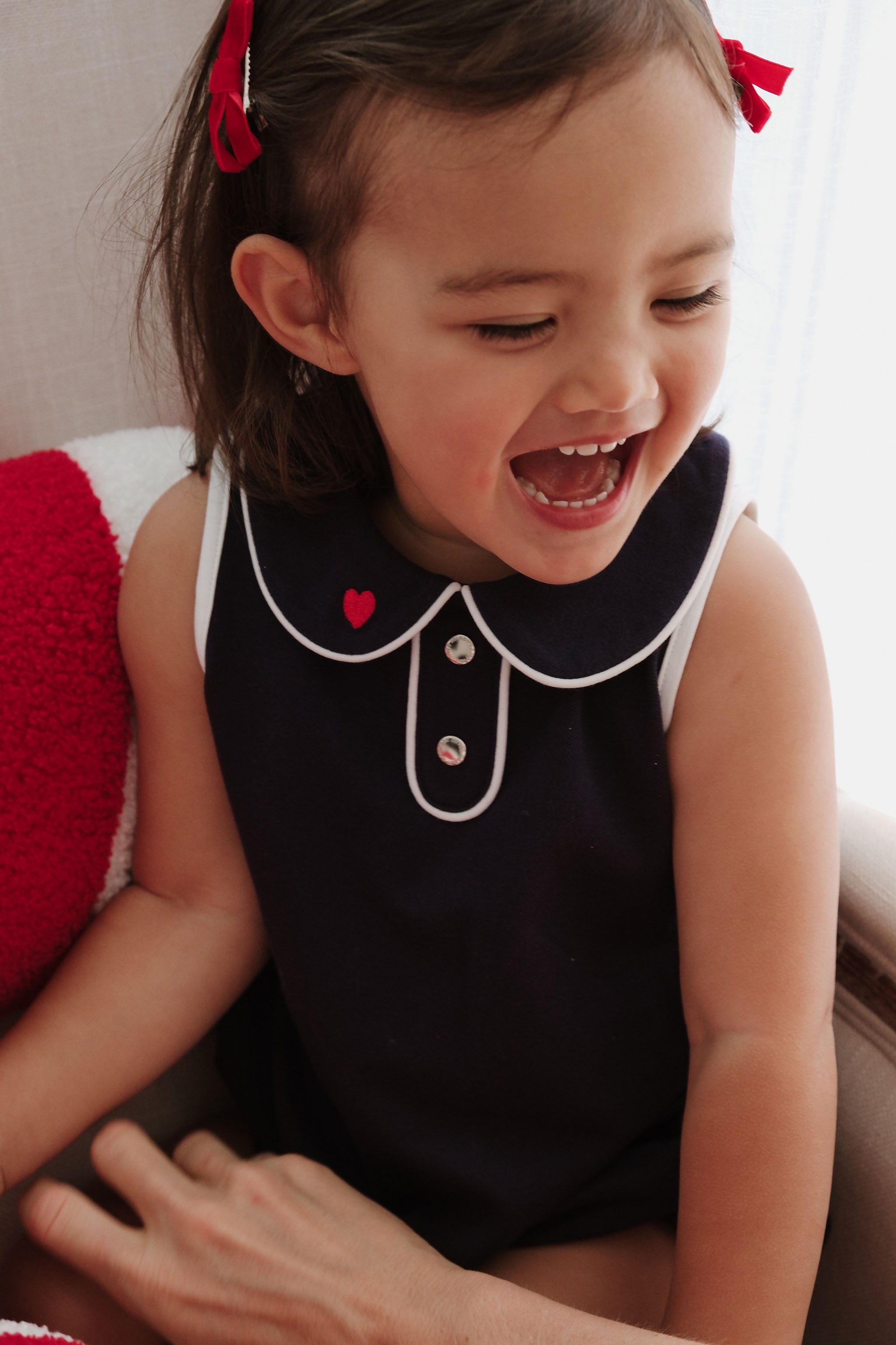 LITTLE NAVY BUBBLE ROMPER