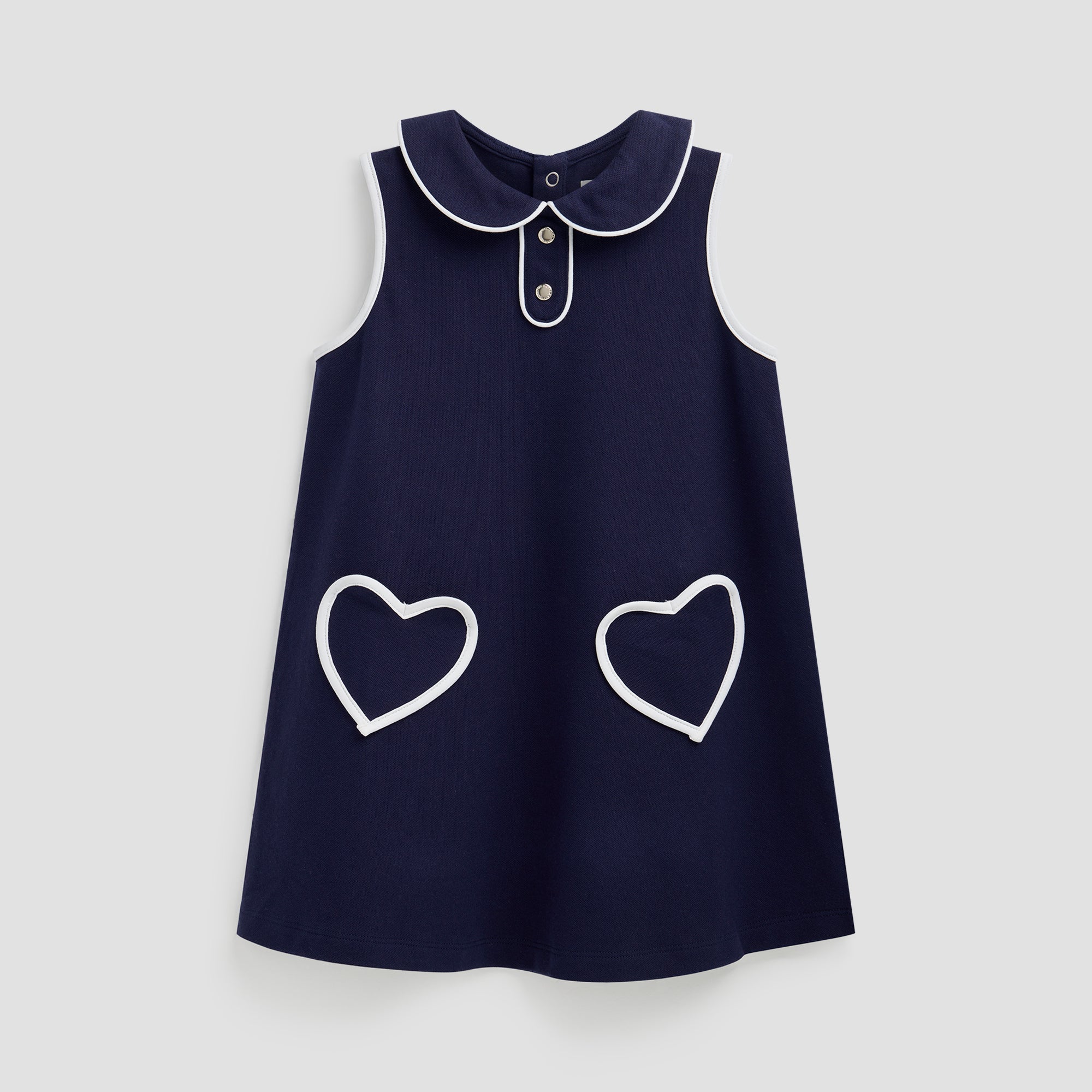 LITTLE NAVY HEART SHIFT DRESS