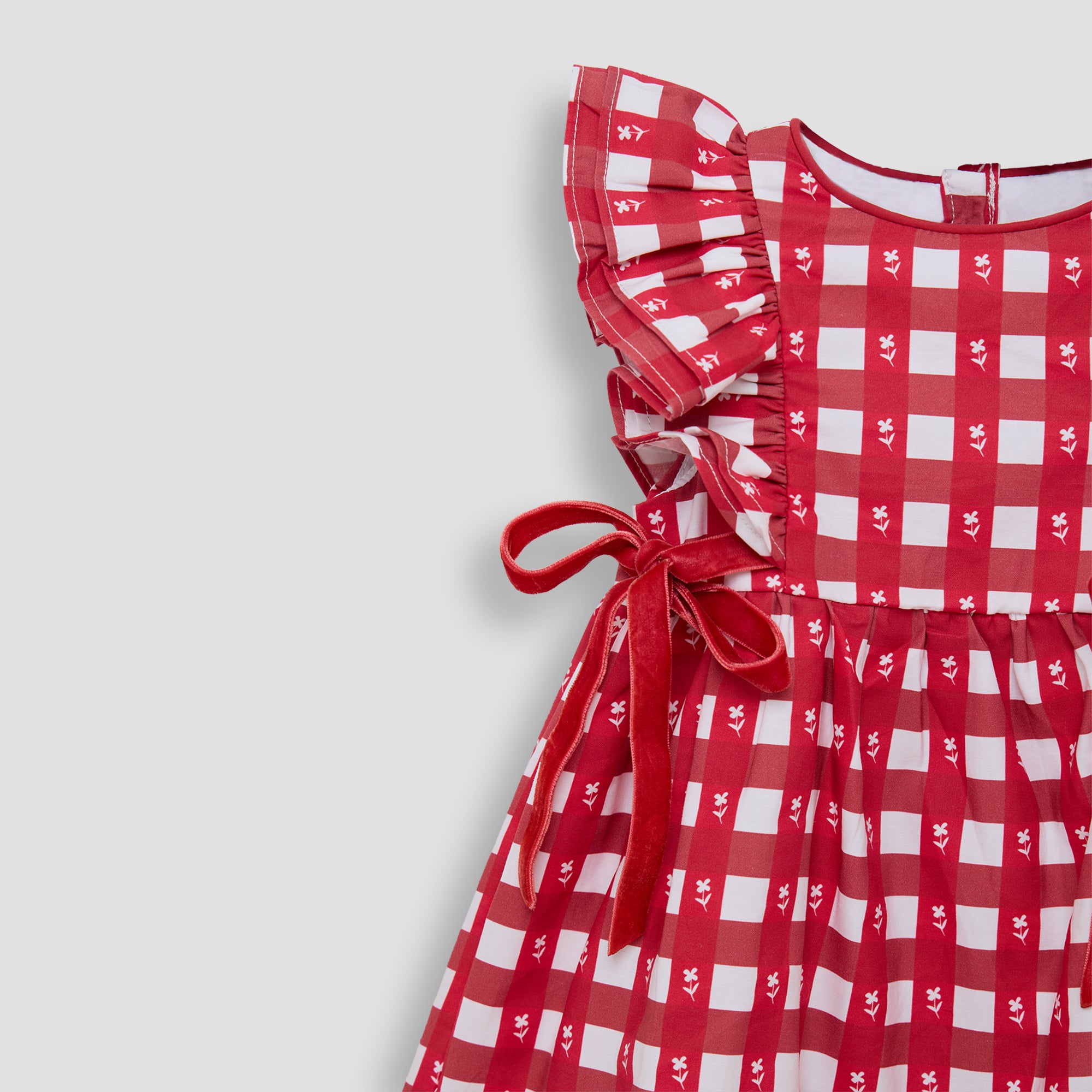 Little Red Frill Romper Dress