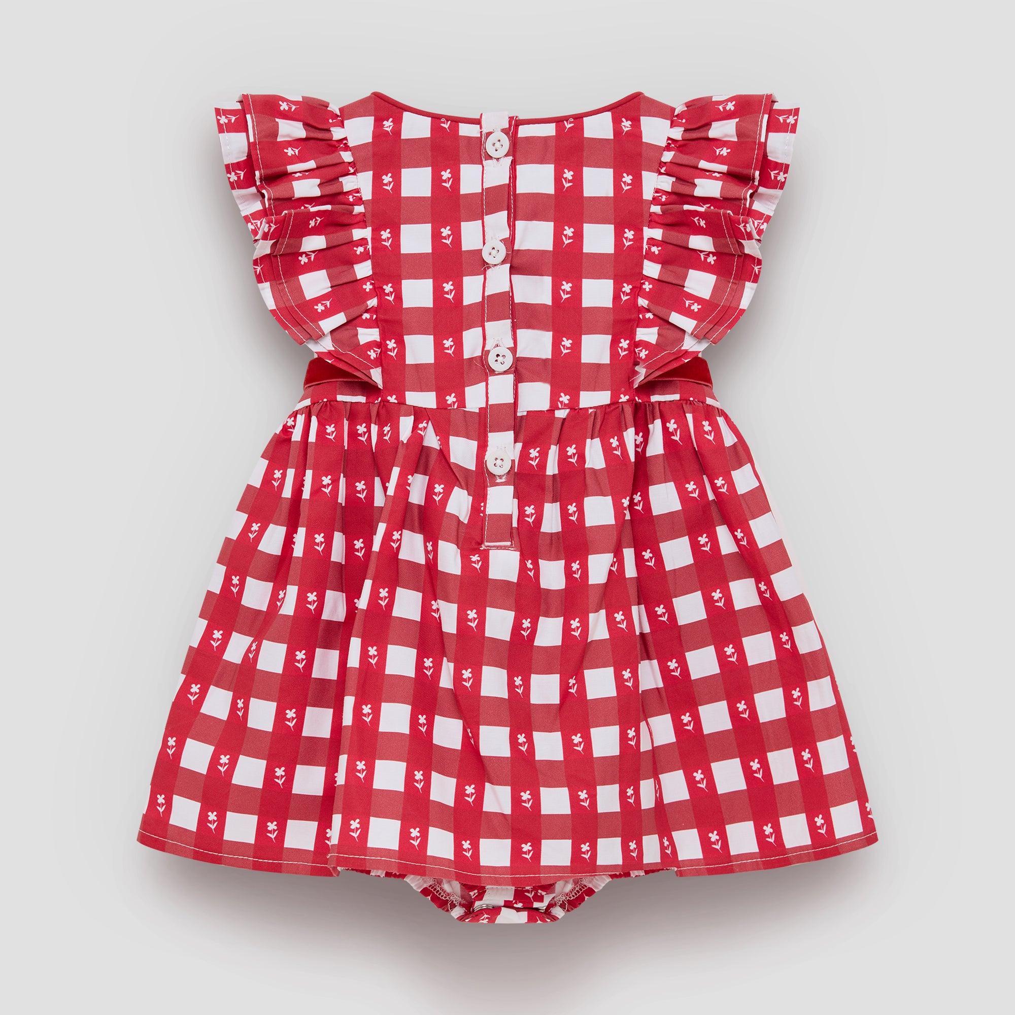 Little Red Frill Romper Dress
