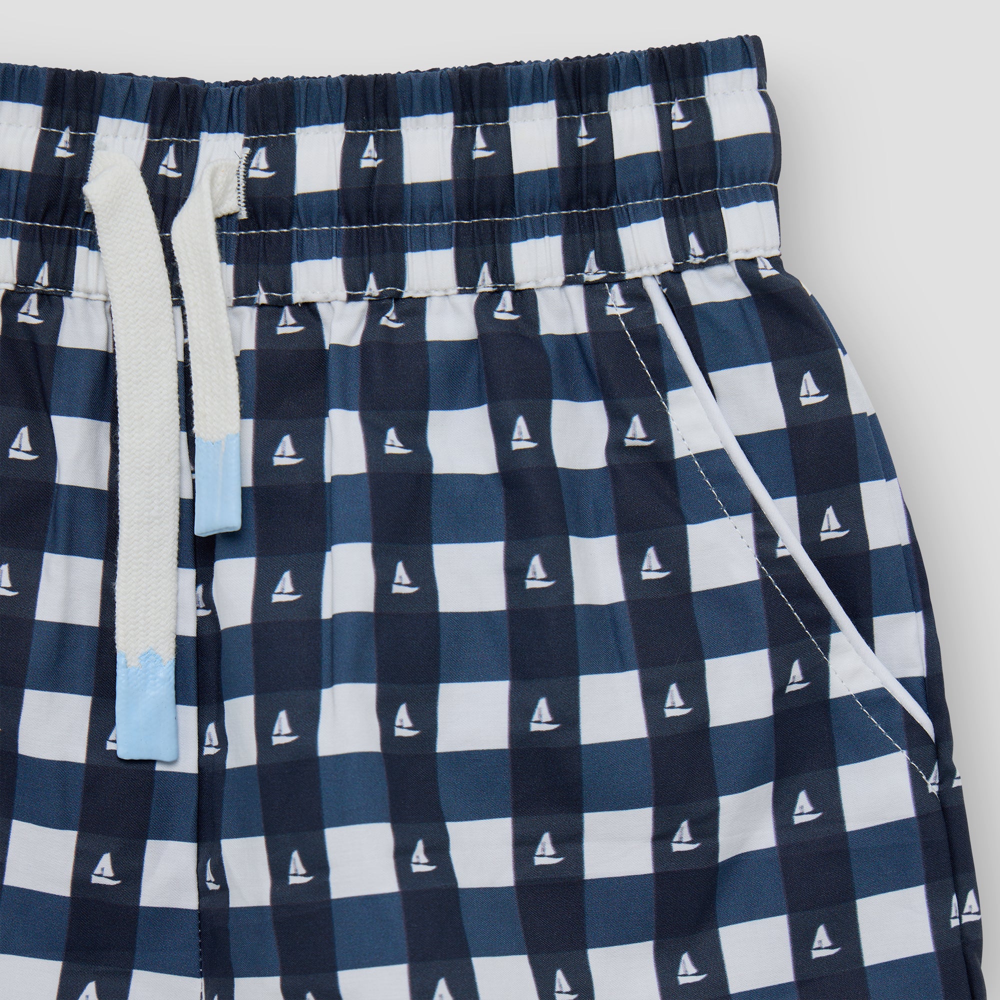 Little Navy Gingham Sailor Short