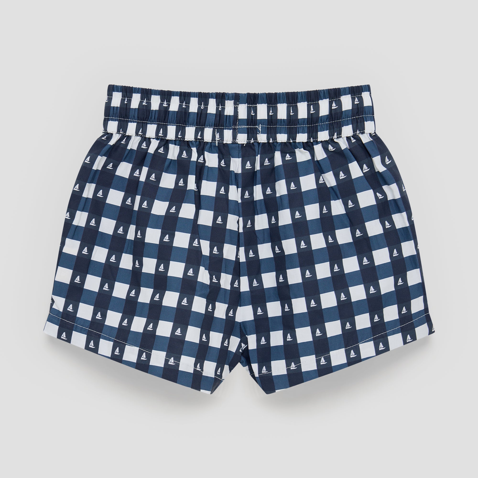 Little Navy Gingham Sailor Short
