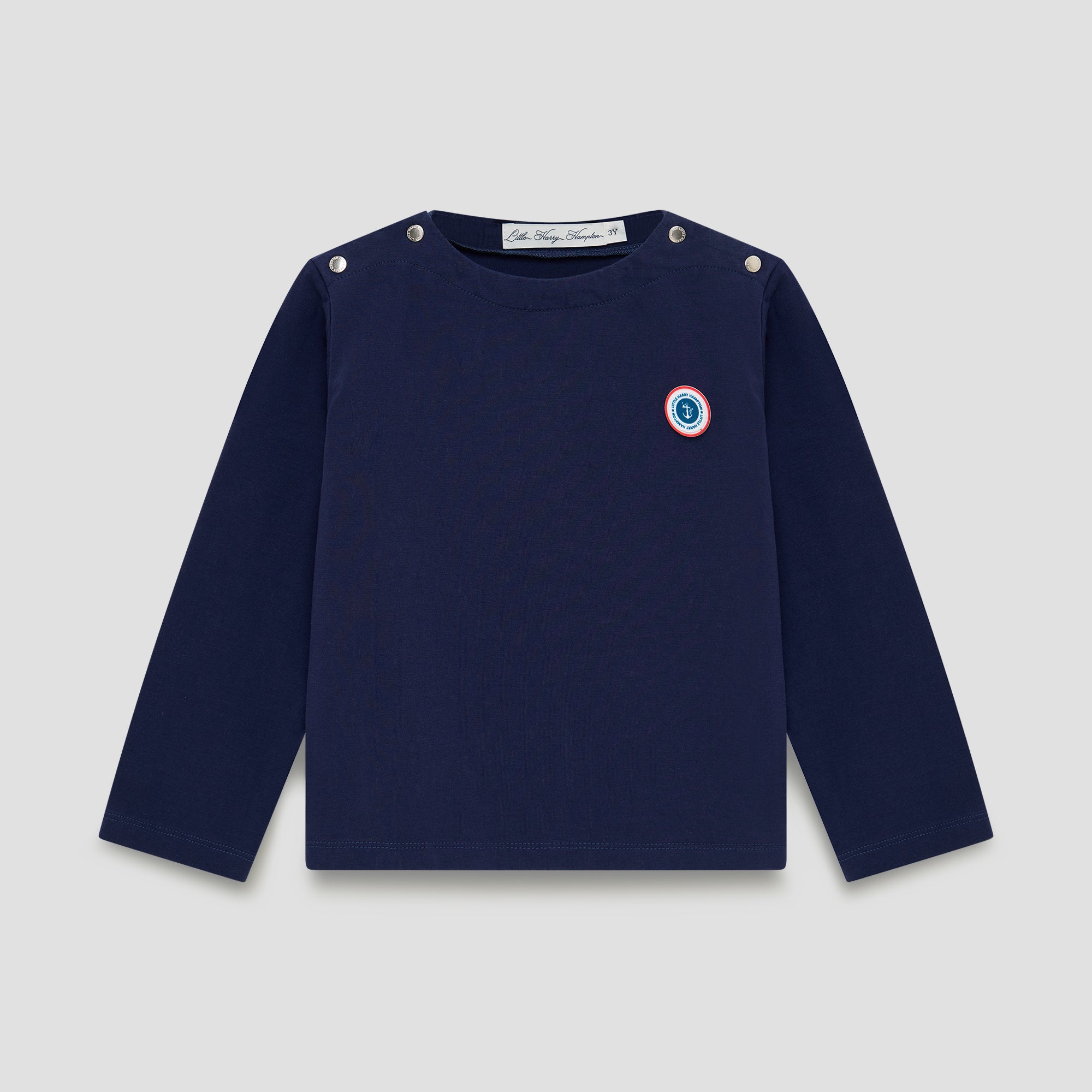 Little Navy Boat Neck L/S Tee