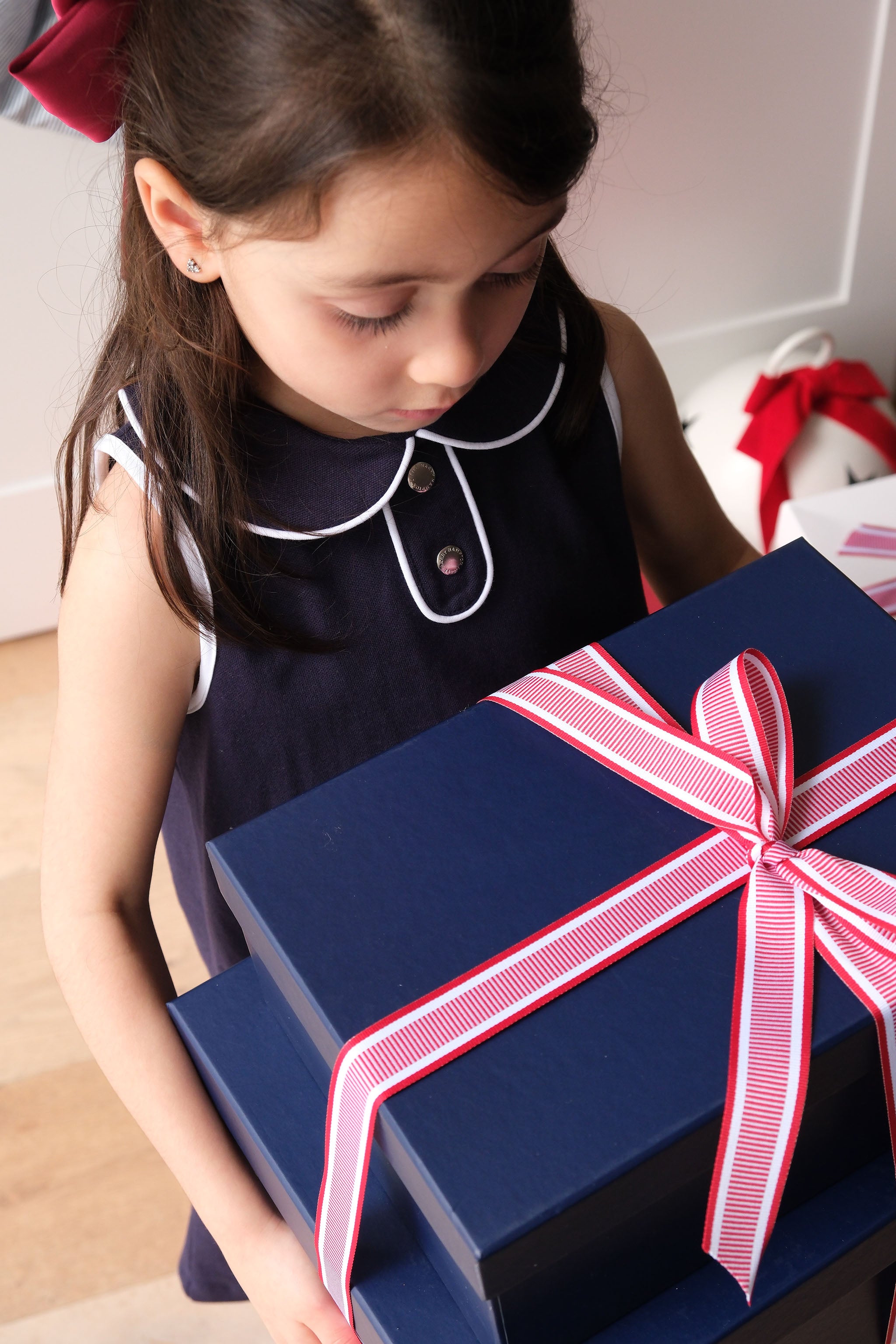 LITTLE NAVY HEART SHIFT DRESS
