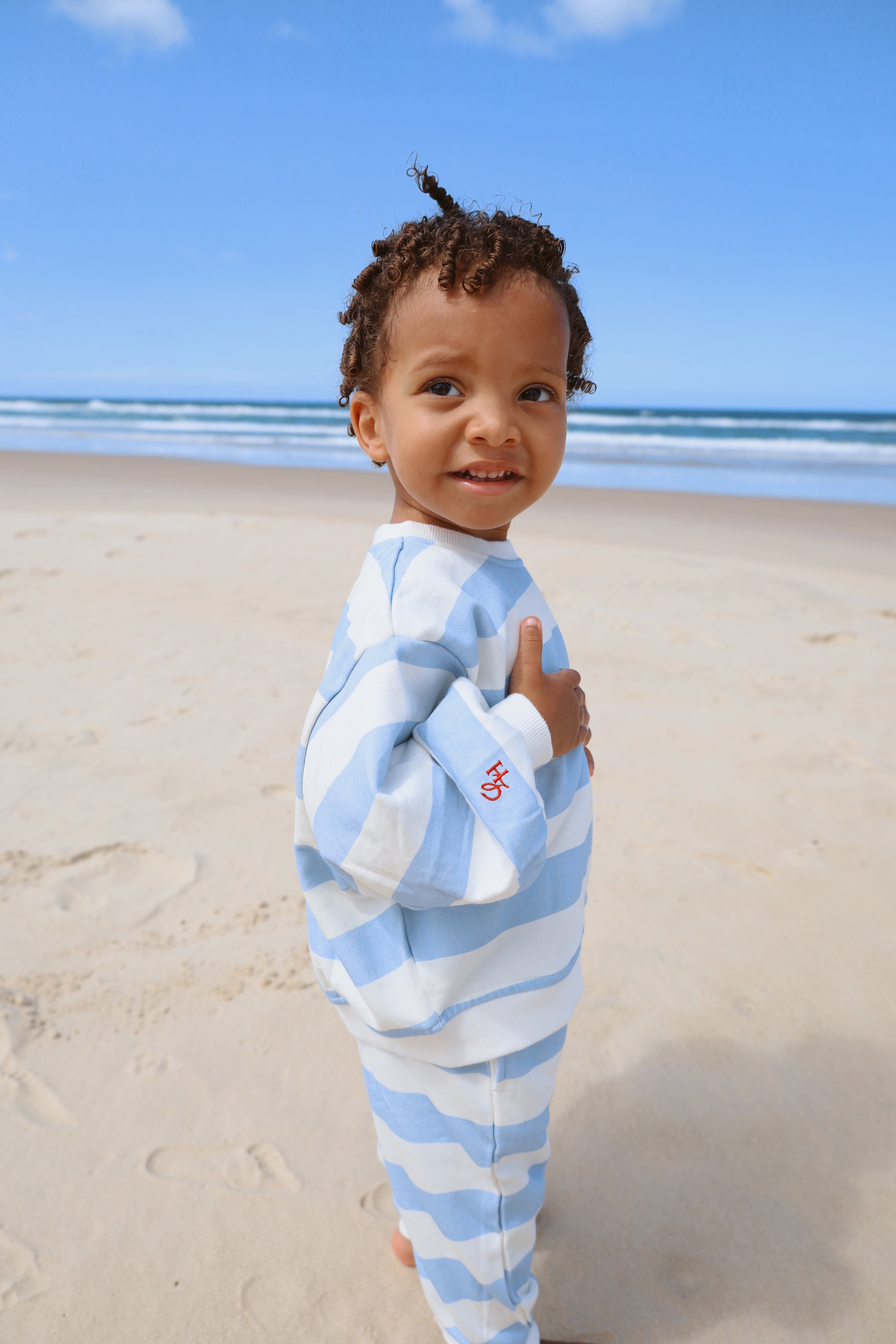 LITTLE BLUE CREWNECK SWEAT TOP