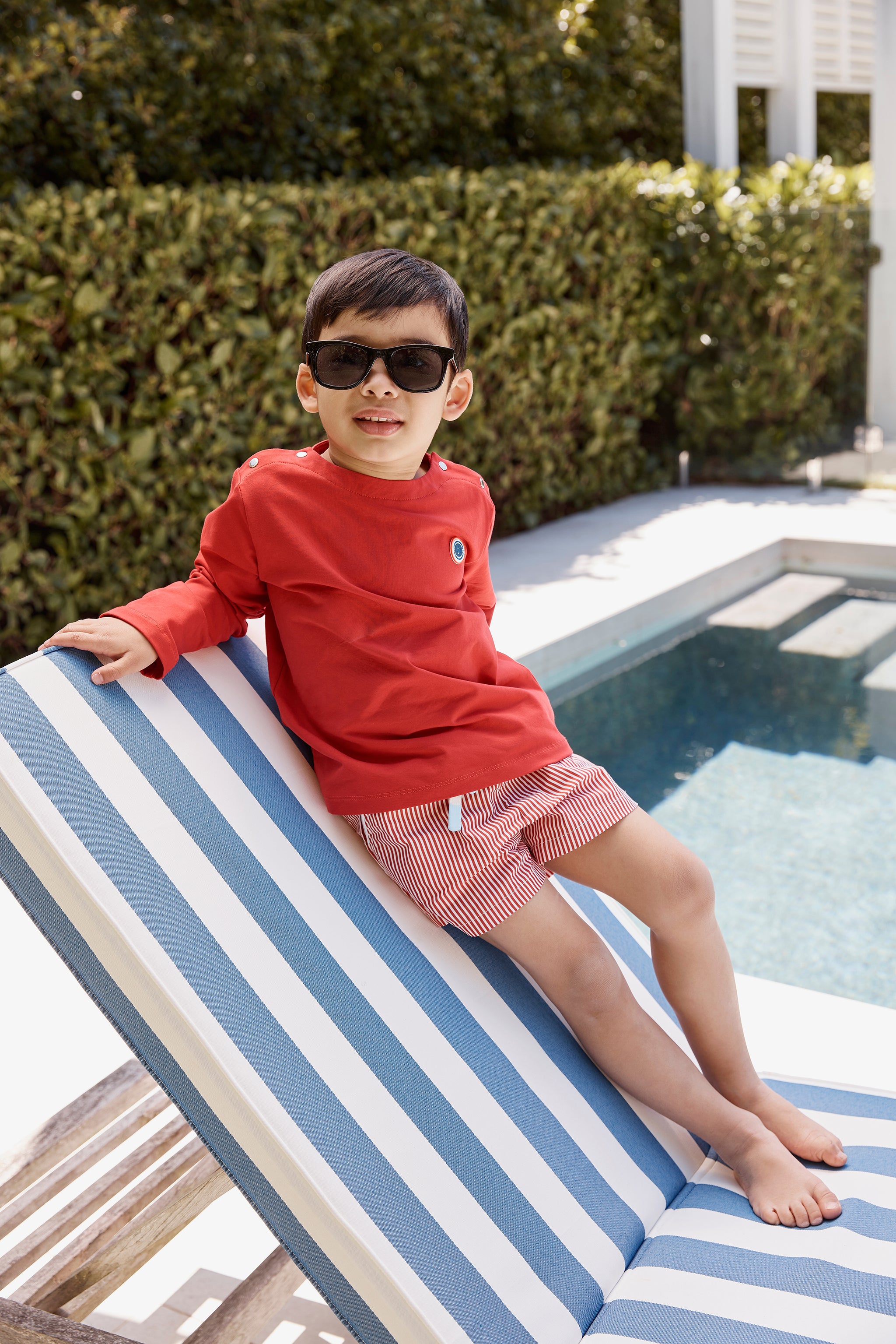 Little Red Boat Neck L/S Tee