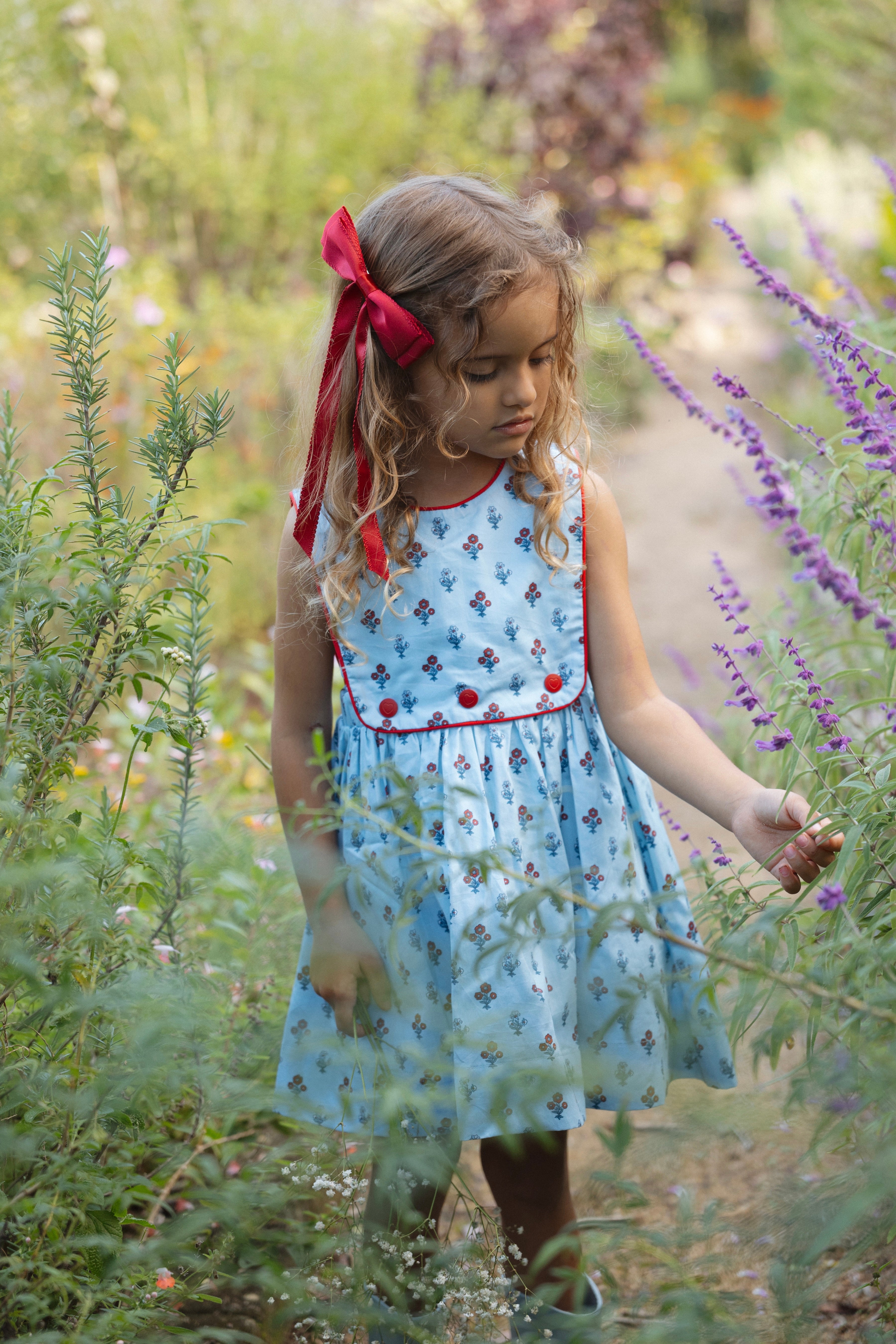 LITTLE BLUE PINAFORE DRESS