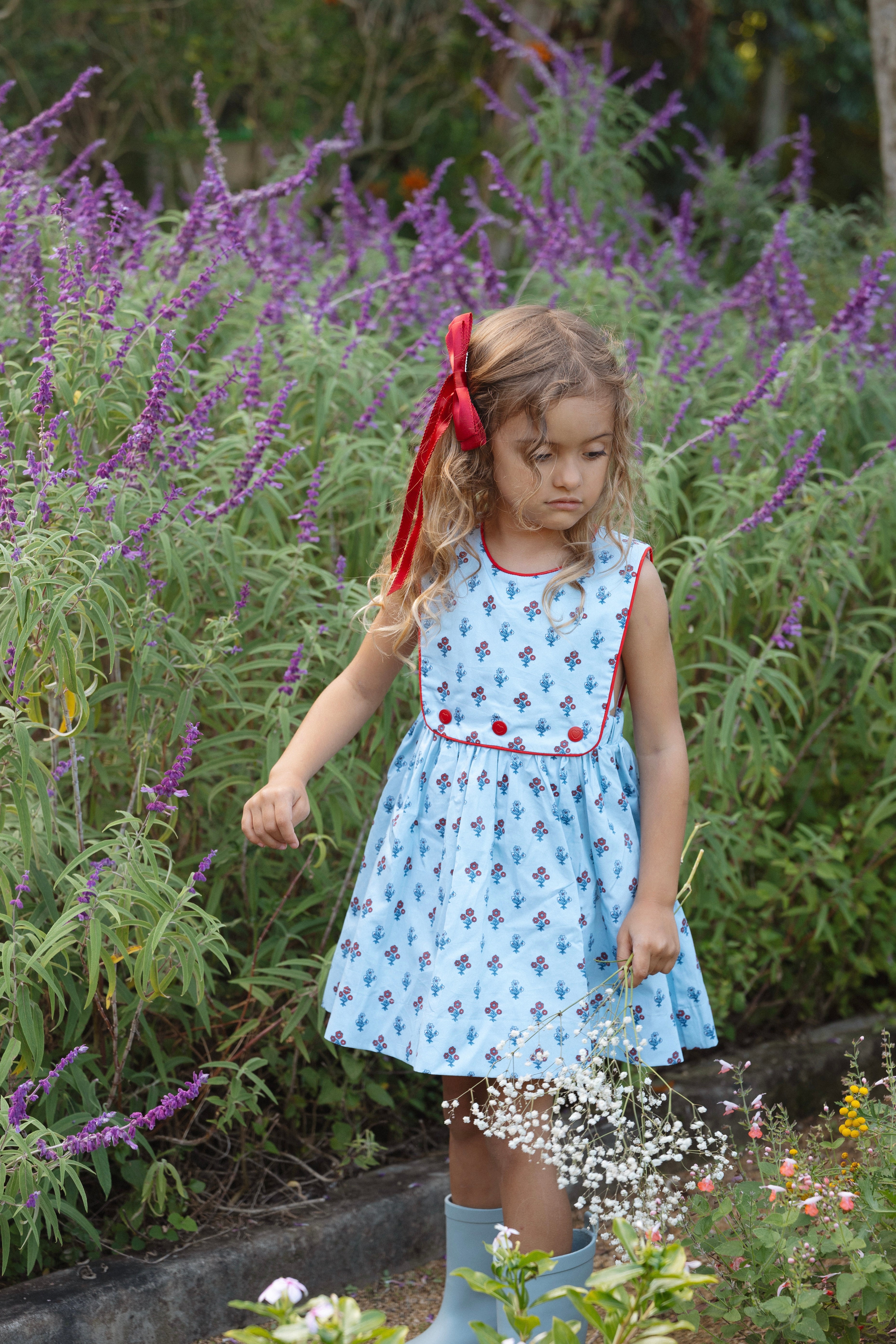 LITTLE BLUE PINAFORE DRESS