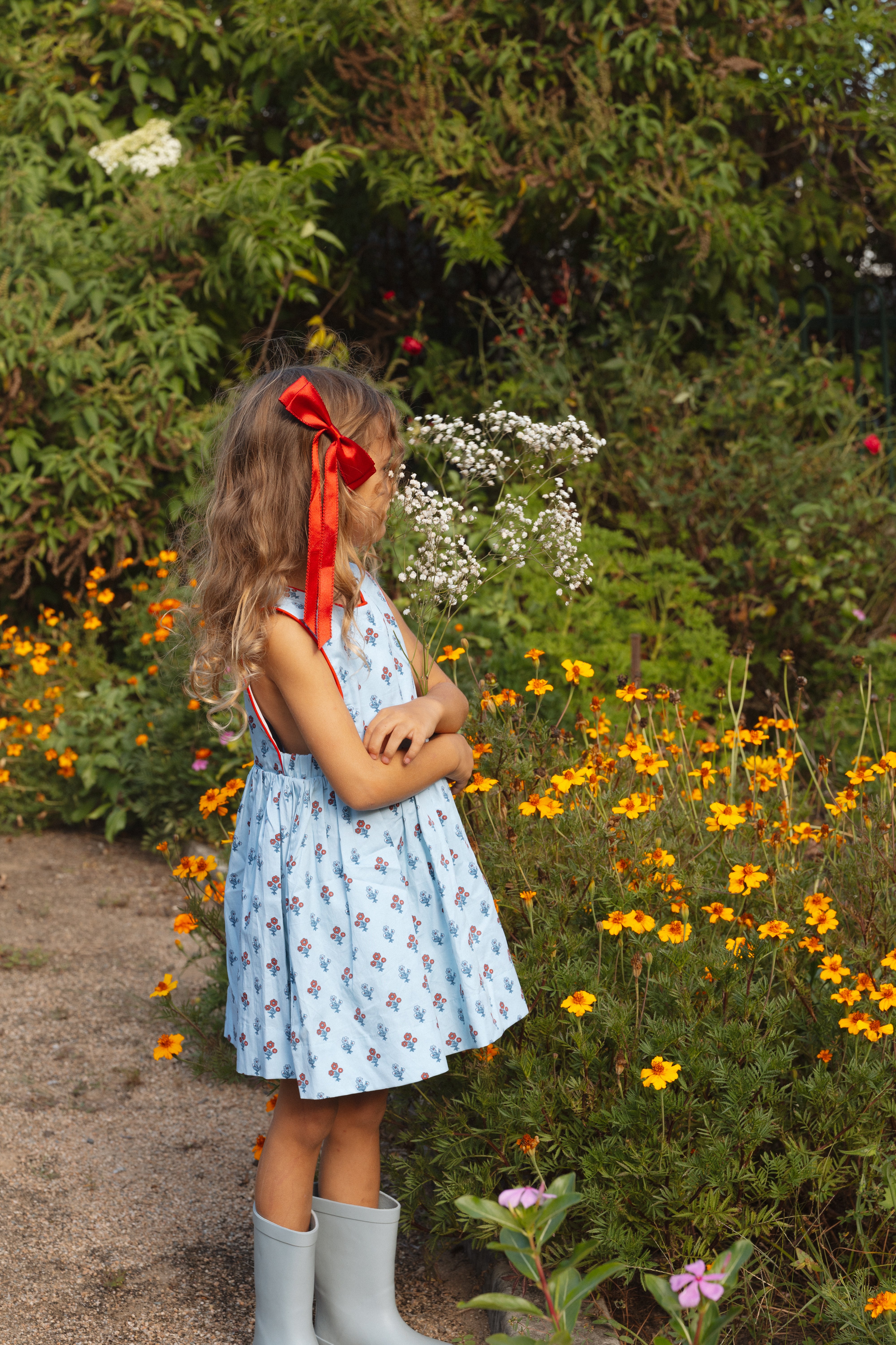 LITTLE BLUE PINAFORE DRESS