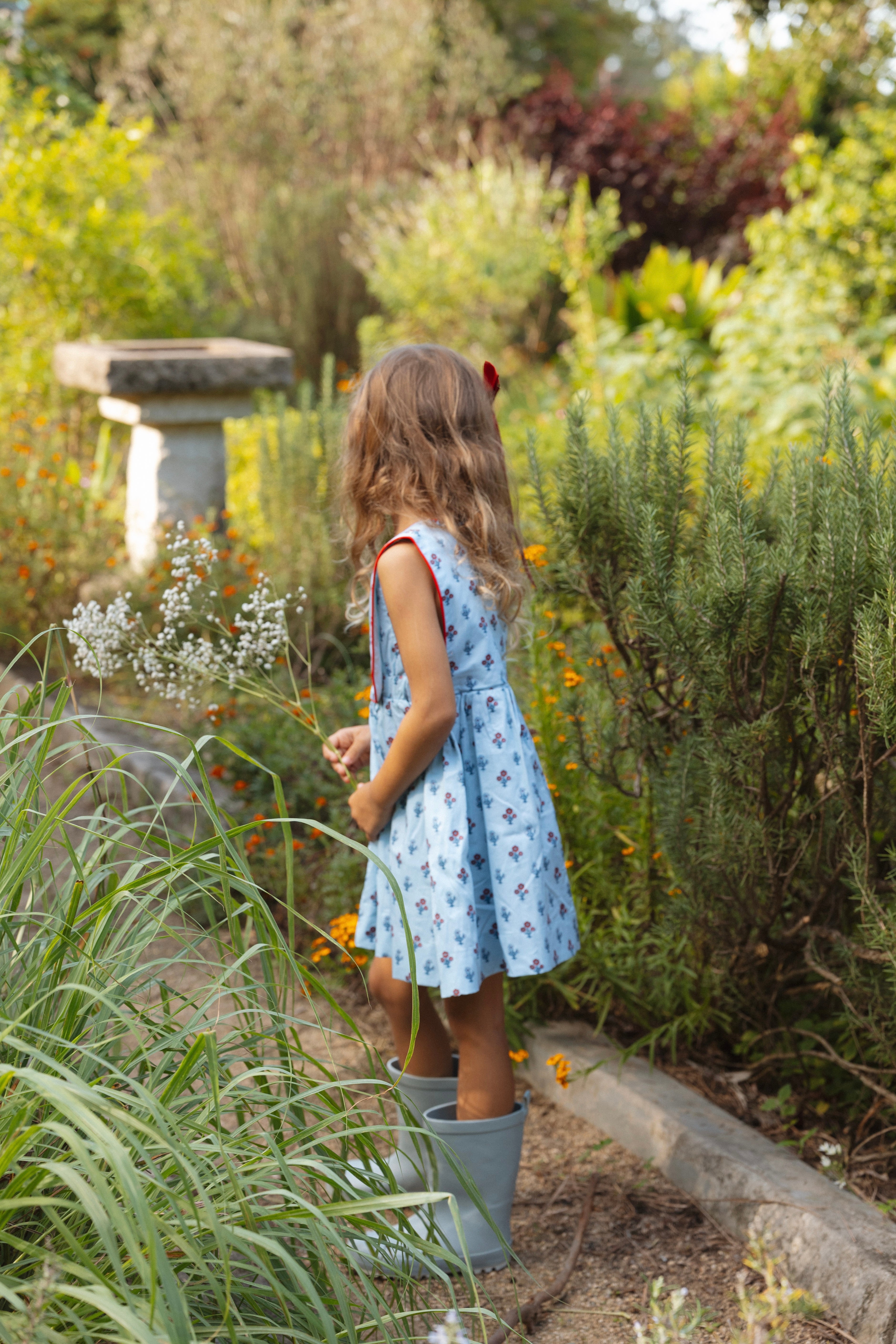 LITTLE BLUE PINAFORE DRESS