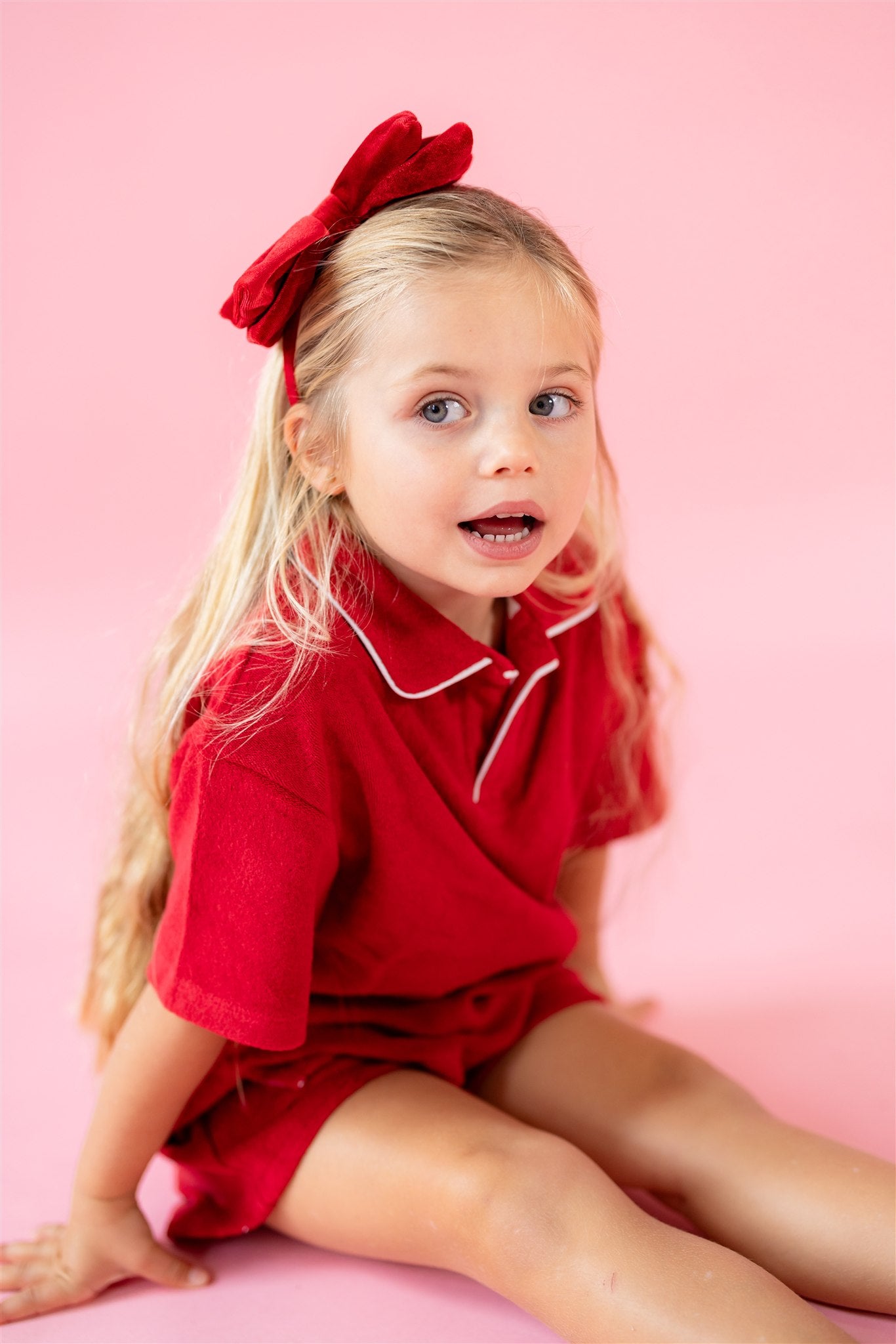 Little Red French Terry Polo