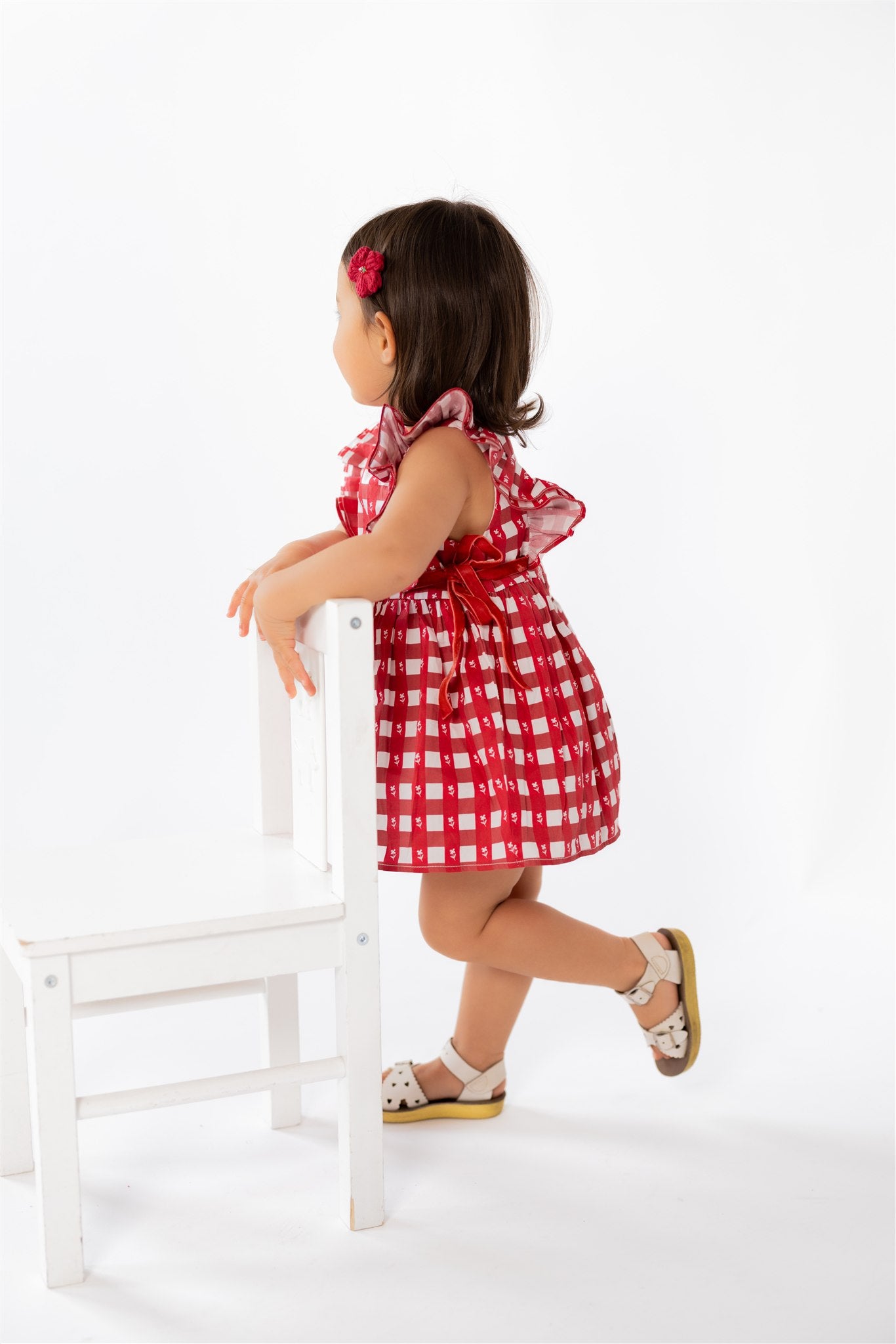 Little Red Frill Romper Dress