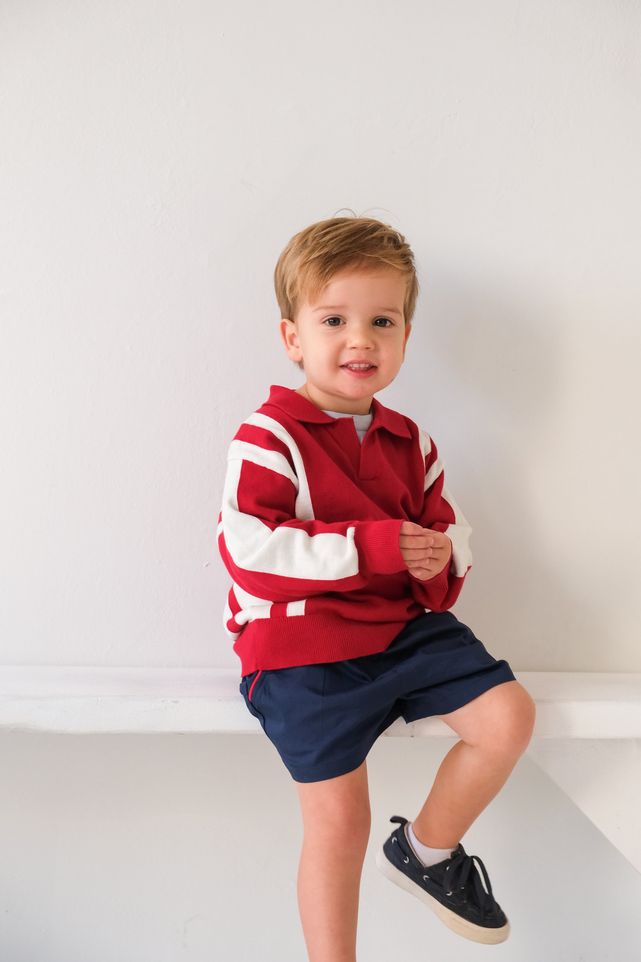 Little Red Knitted Polo