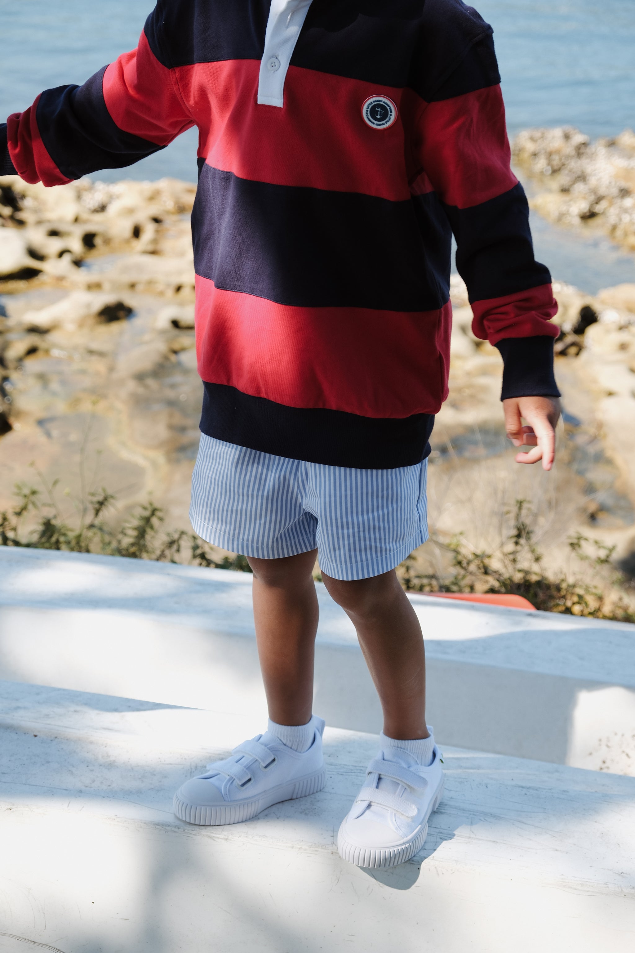 Little Blue Stripe Sailor Short