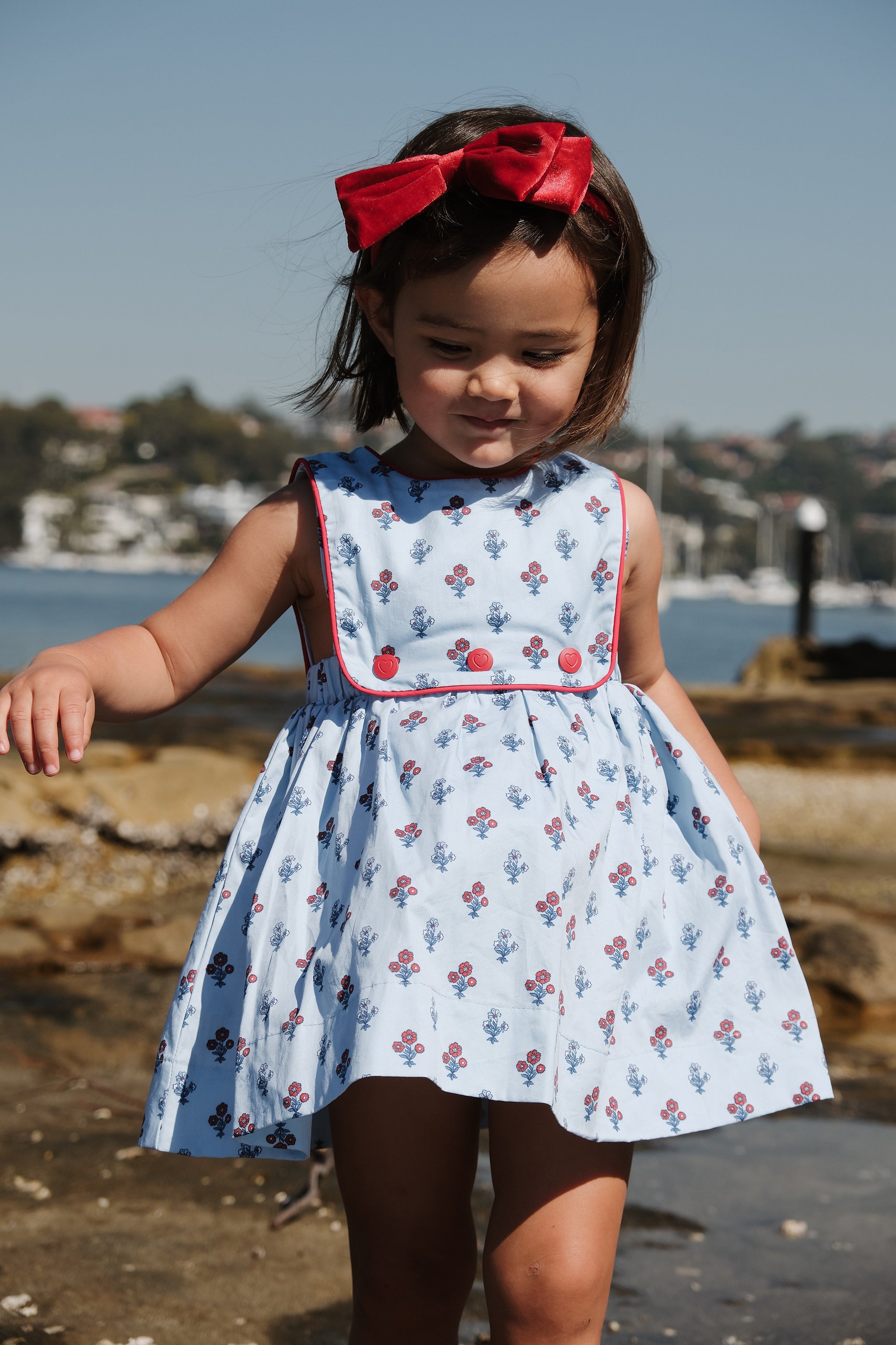 LITTLE BLUE PINAFORE DRESS