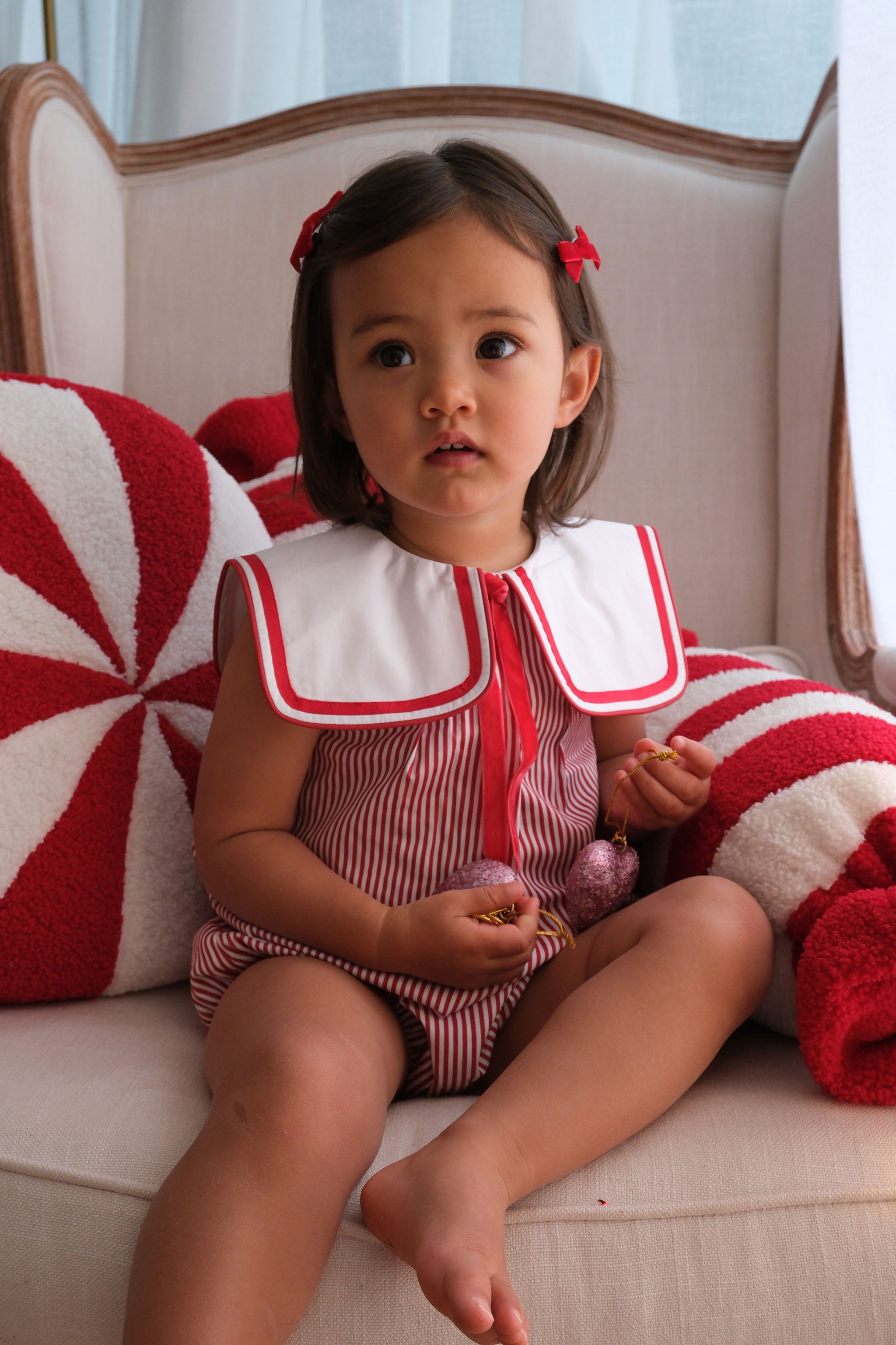 LITTLE STRIPE SAILOR ROMPER