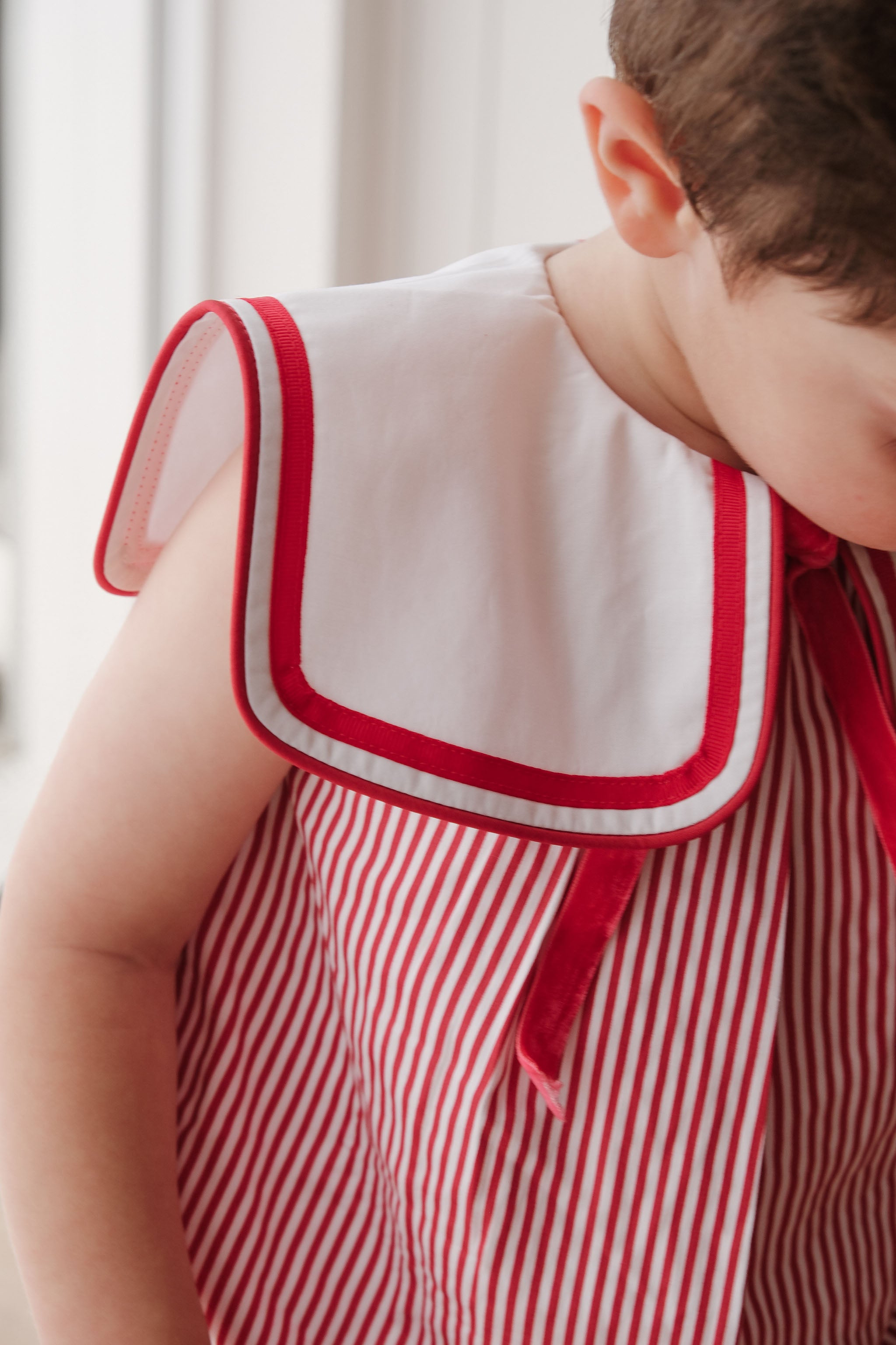 LITTLE STRIPE SAILOR ROMPER