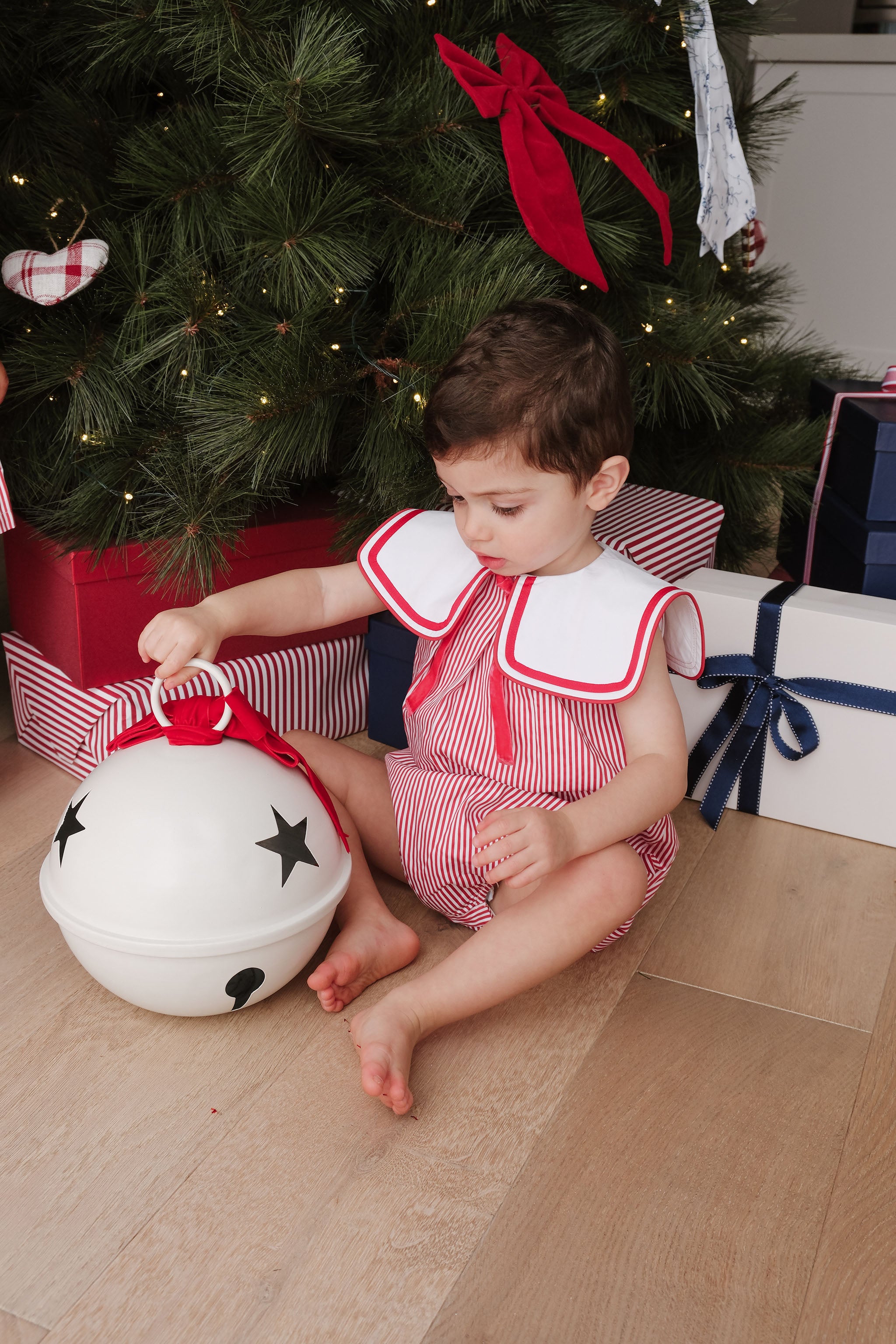 LITTLE STRIPE SAILOR ROMPER