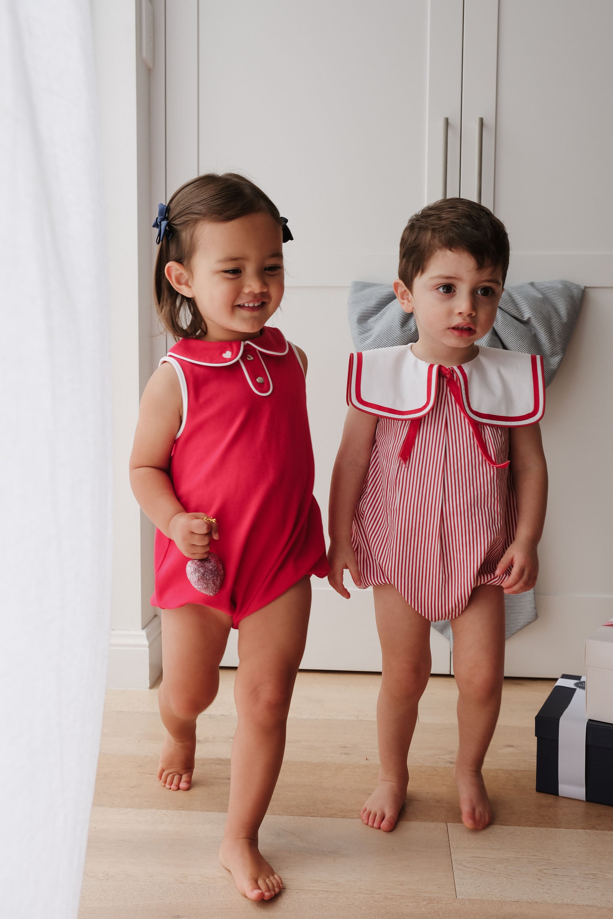 サロペット・オーバーオール・オールインワン papier Lily sailor rompers LITTLE STRIPE SAILOR ROMPER