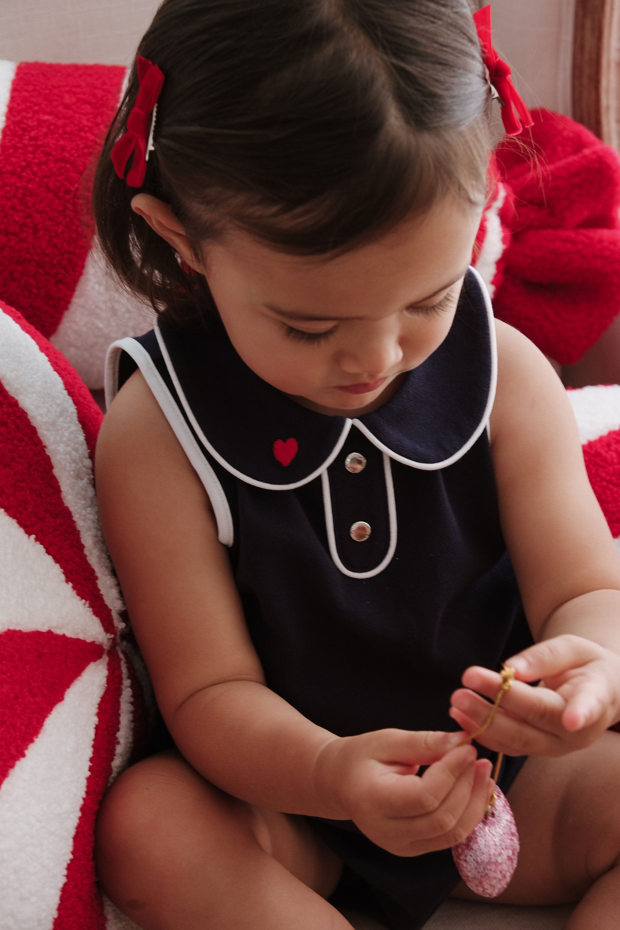 LITTLE NAVY BUBBLE ROMPER