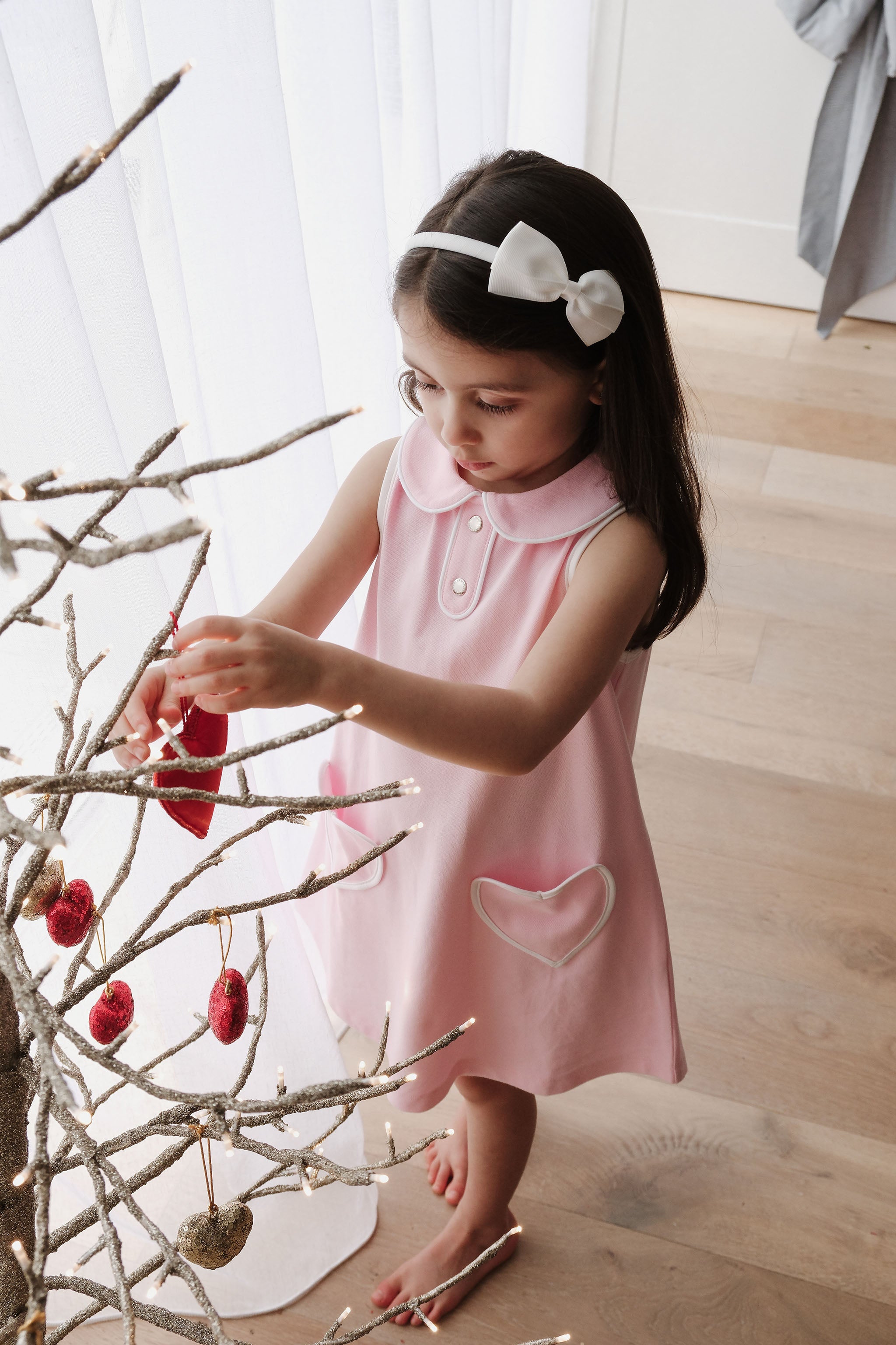 LITTLE PINK HEART SHIFT DRESS