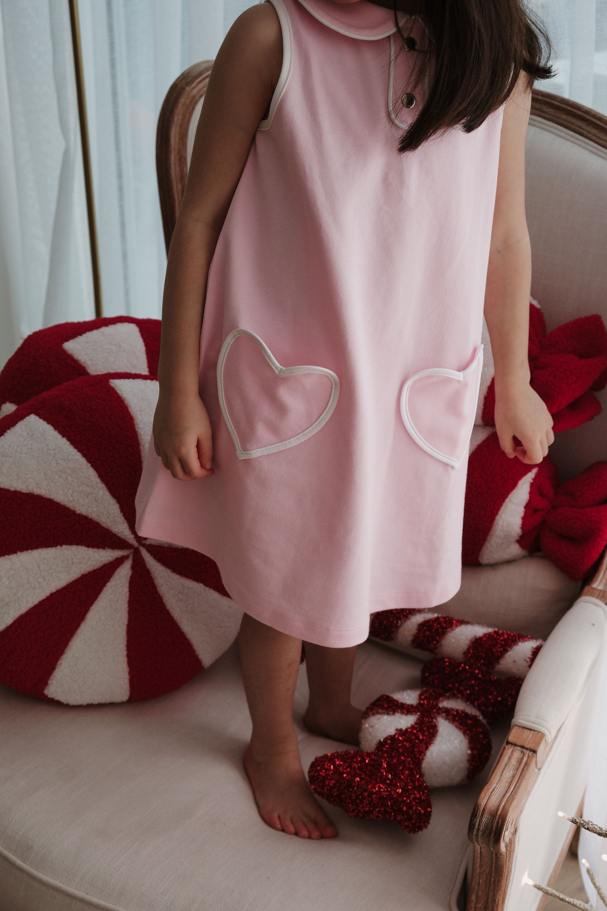 LITTLE PINK HEART SHIFT DRESS