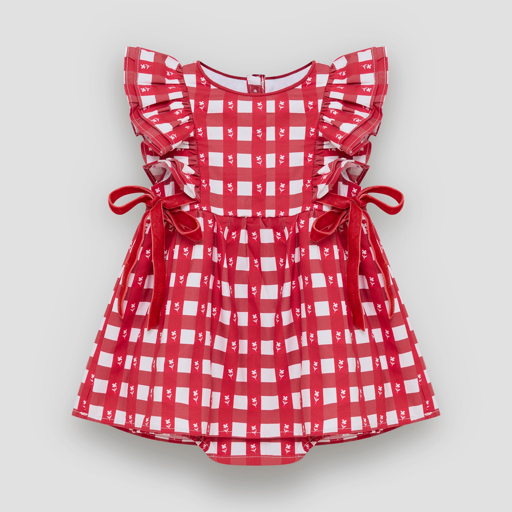 Little Red Frill Romper Dress