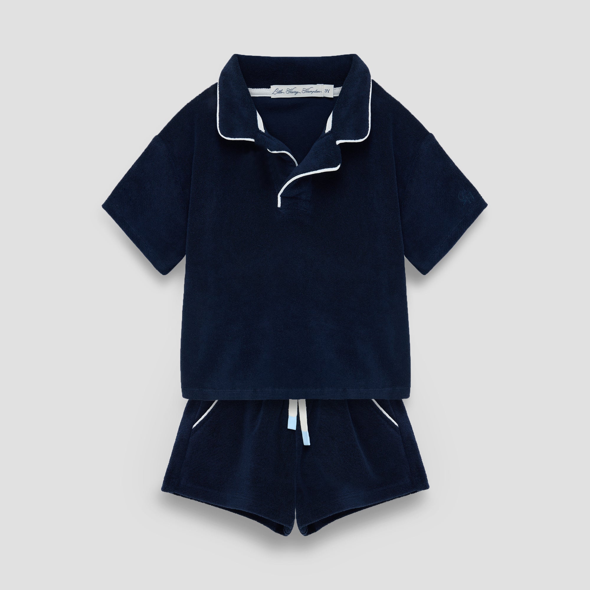Little Navy French Terry Polo