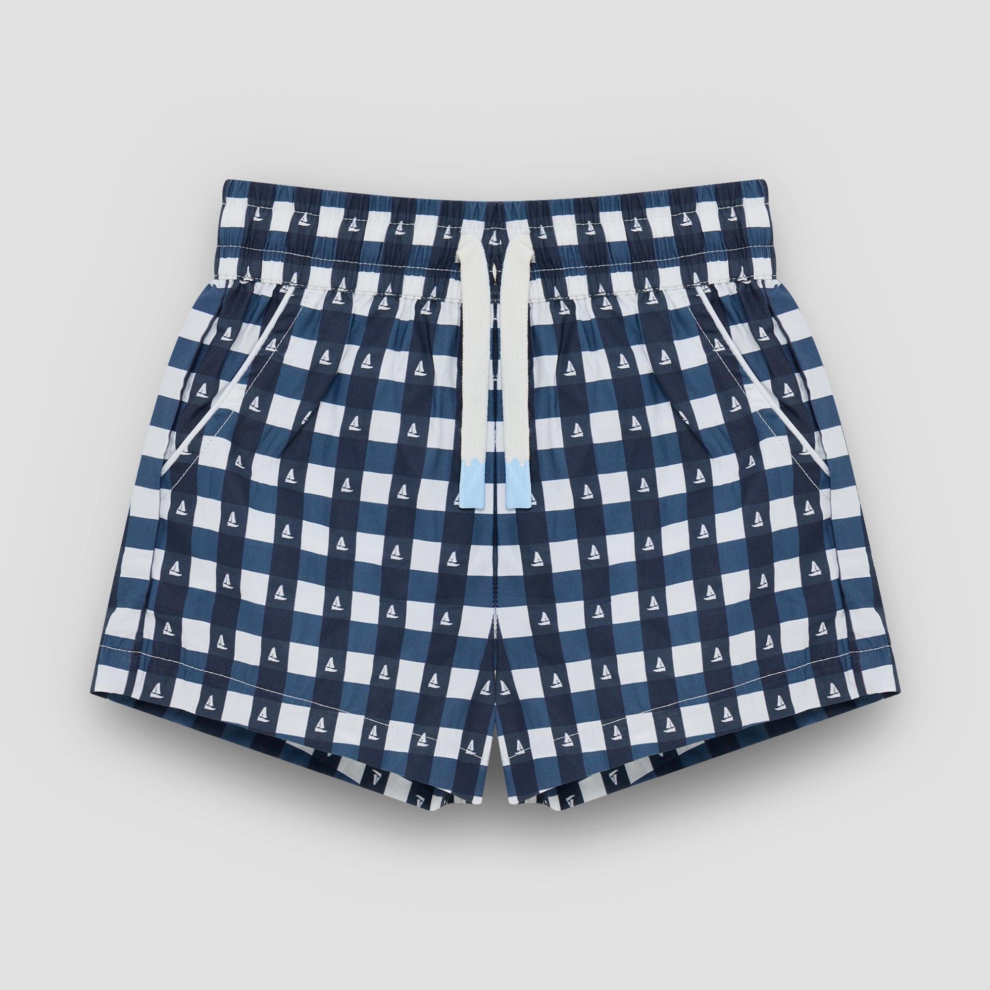 Little Navy Gingham Sailor Short